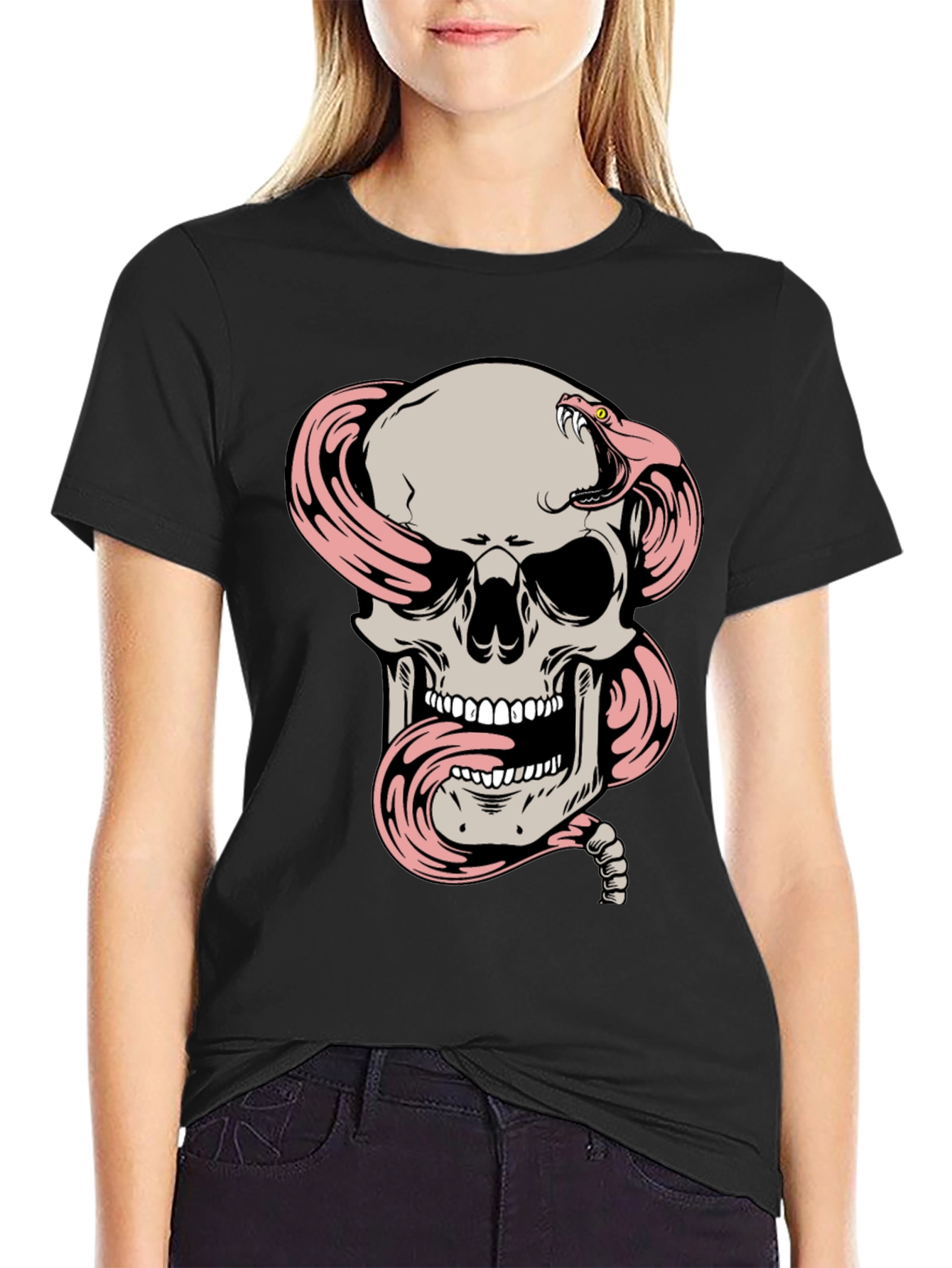Skull and Snake Graphic T-Shirt