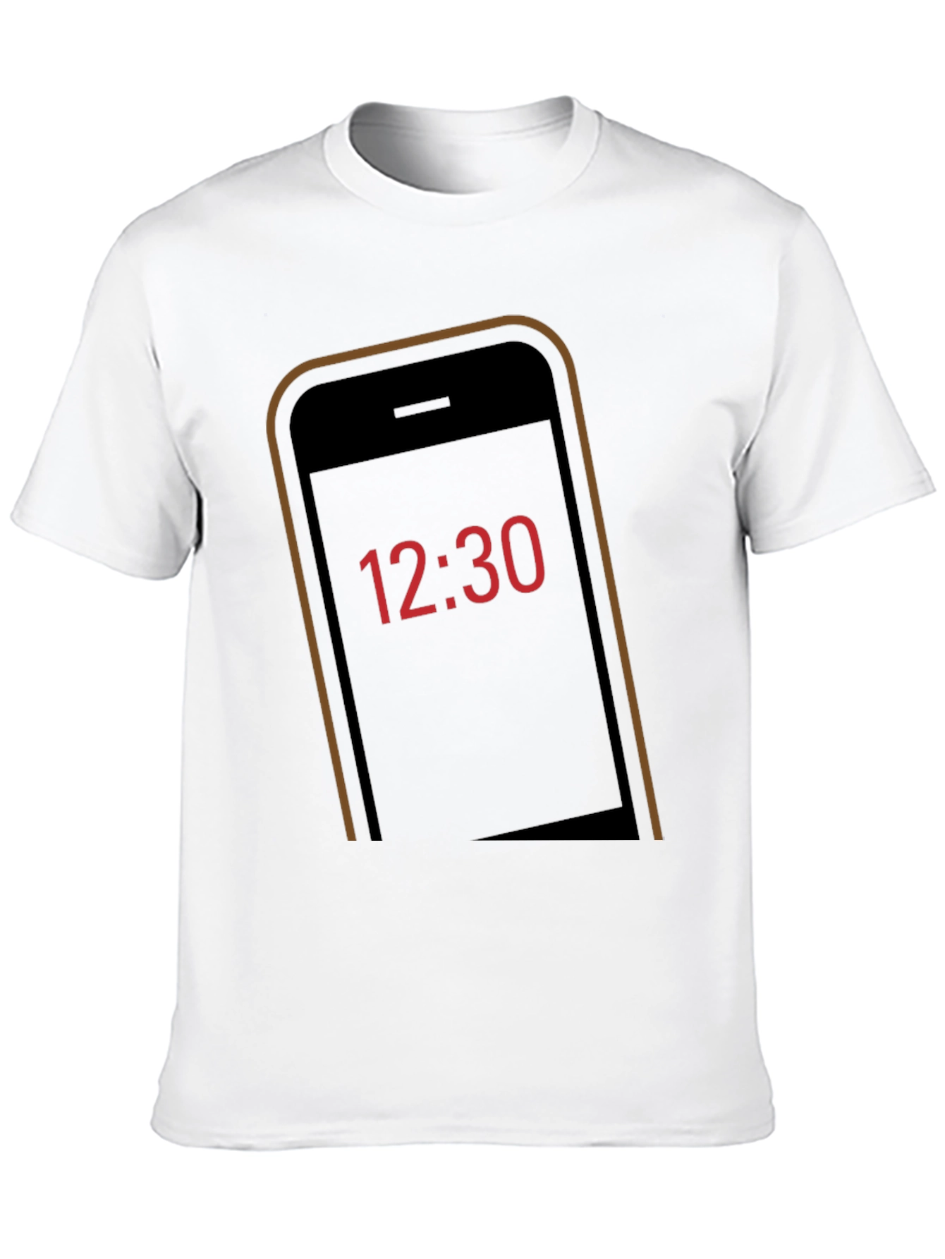 Time Display Graphic Tee - Black Cotton Shirt