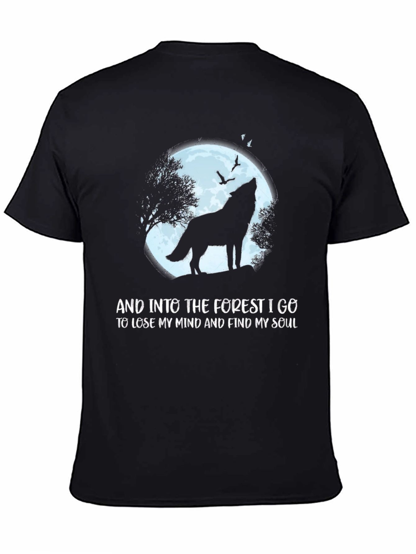 Wolf Silhouette Forest Graphic Tee