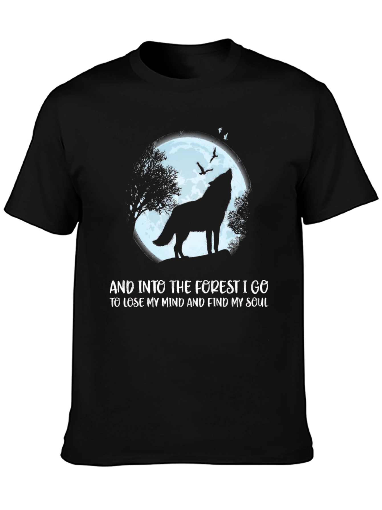 Wolf Silhouette Forest Graphic Tee