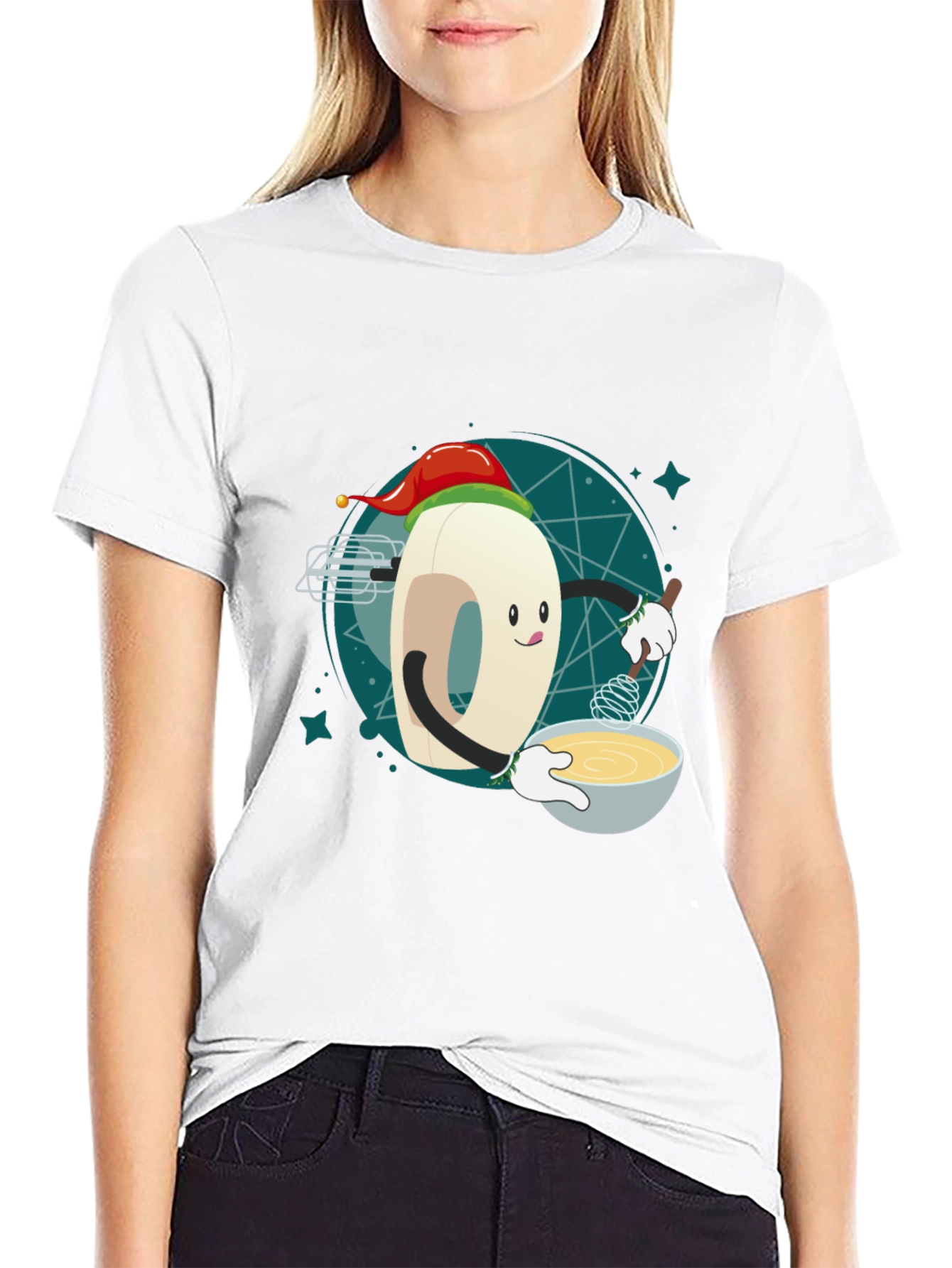 Festive Doughnut Baker T-Shirt - Holiday Cooking Tee