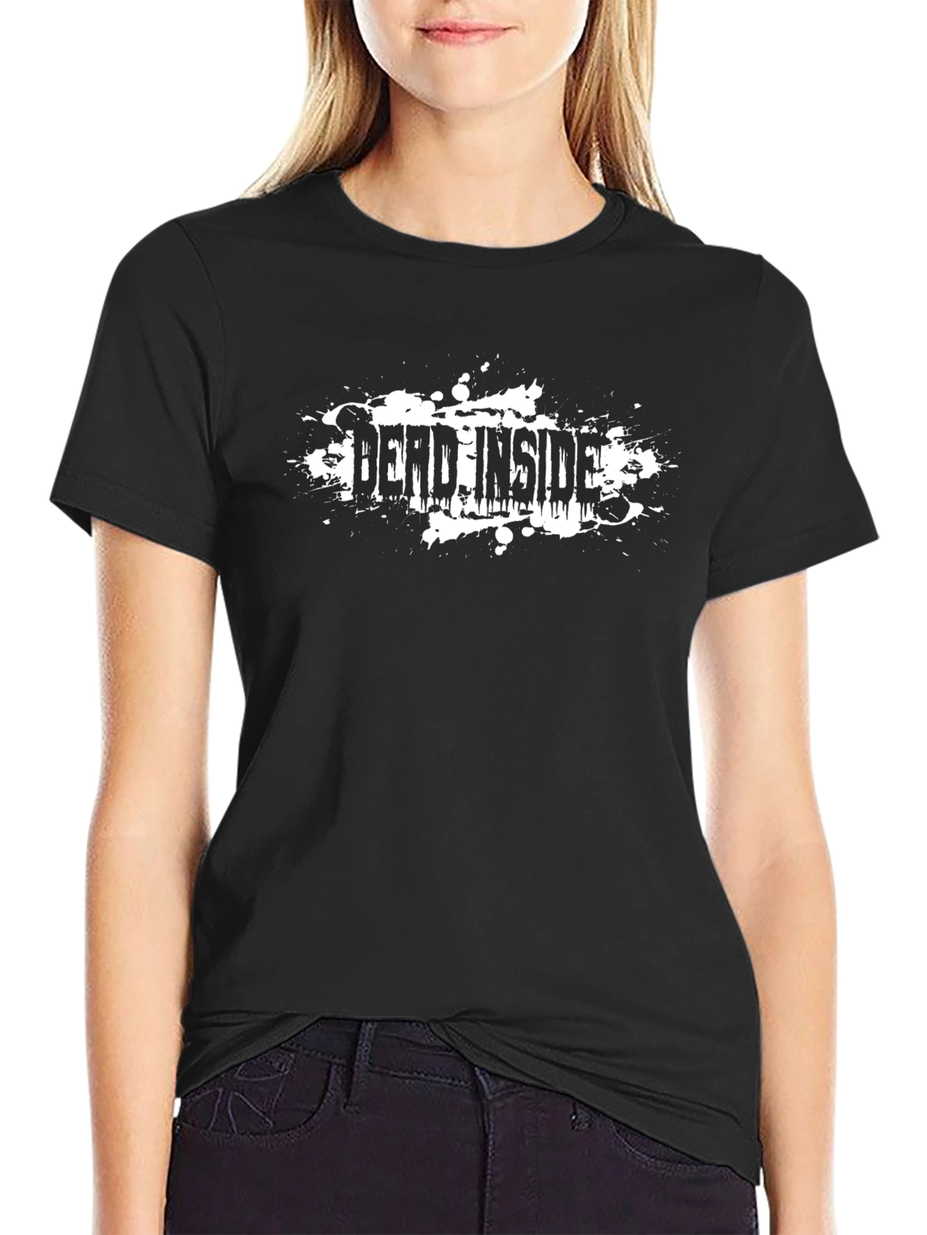 Dead Inside Black T-Shirt Grunge Design