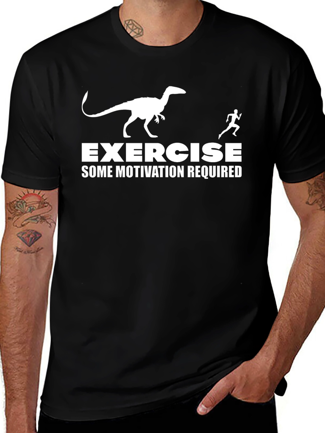 Exercise Some Motivation Required Black T-Shirt