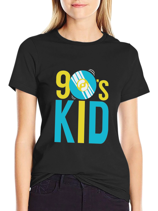 90s Kid Graphic Print Crew Neck T-Shirt