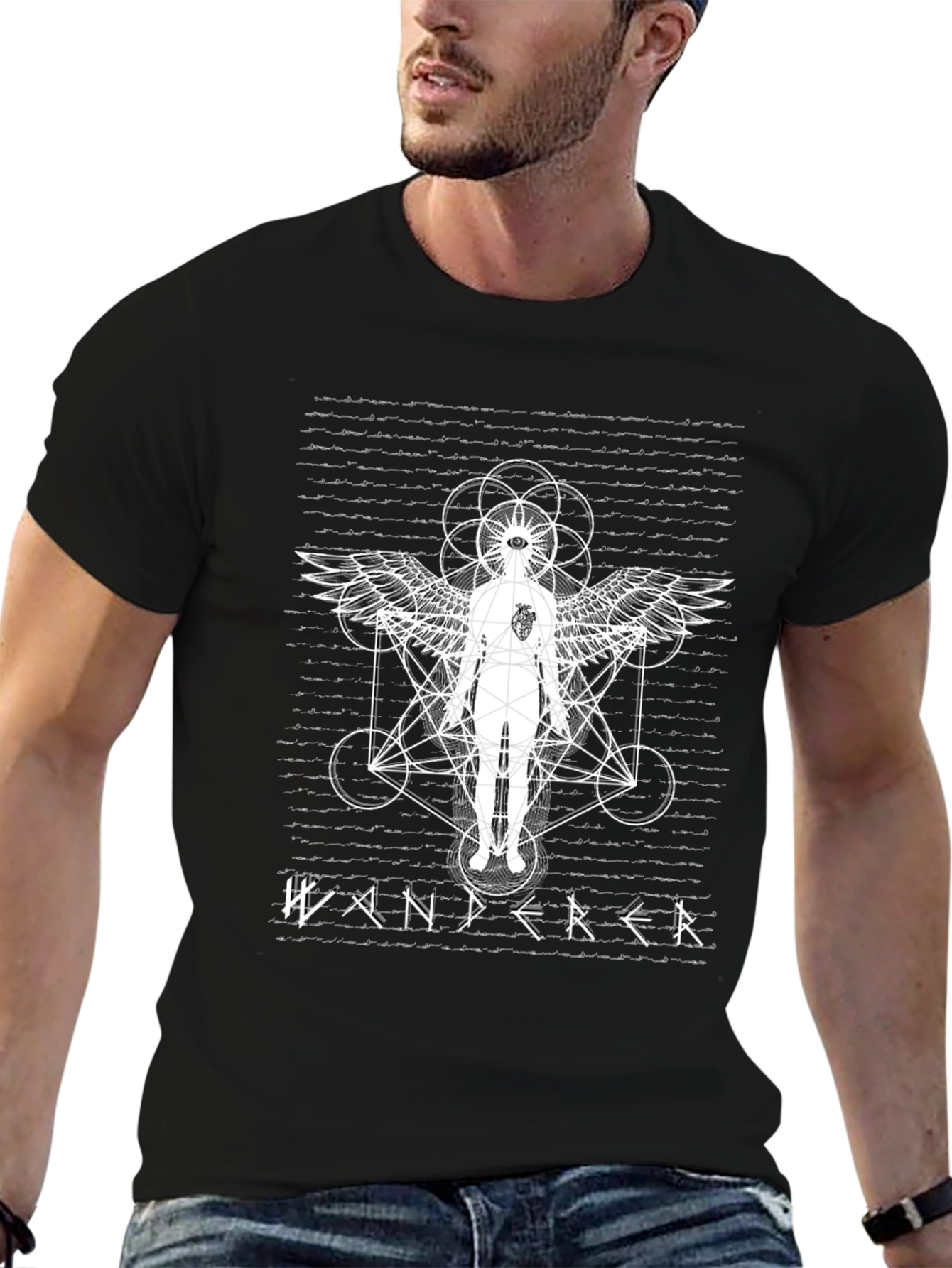 Wanderer Graphic Tee - Spiritual Geometric Design