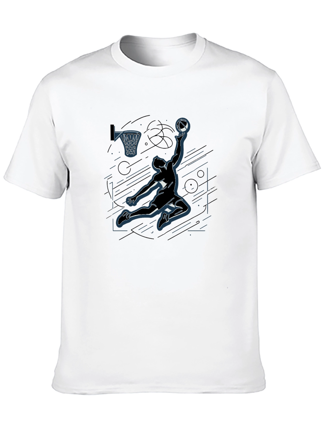 Basketball Player Graphic Tee - Black Cotton Casual Shirt