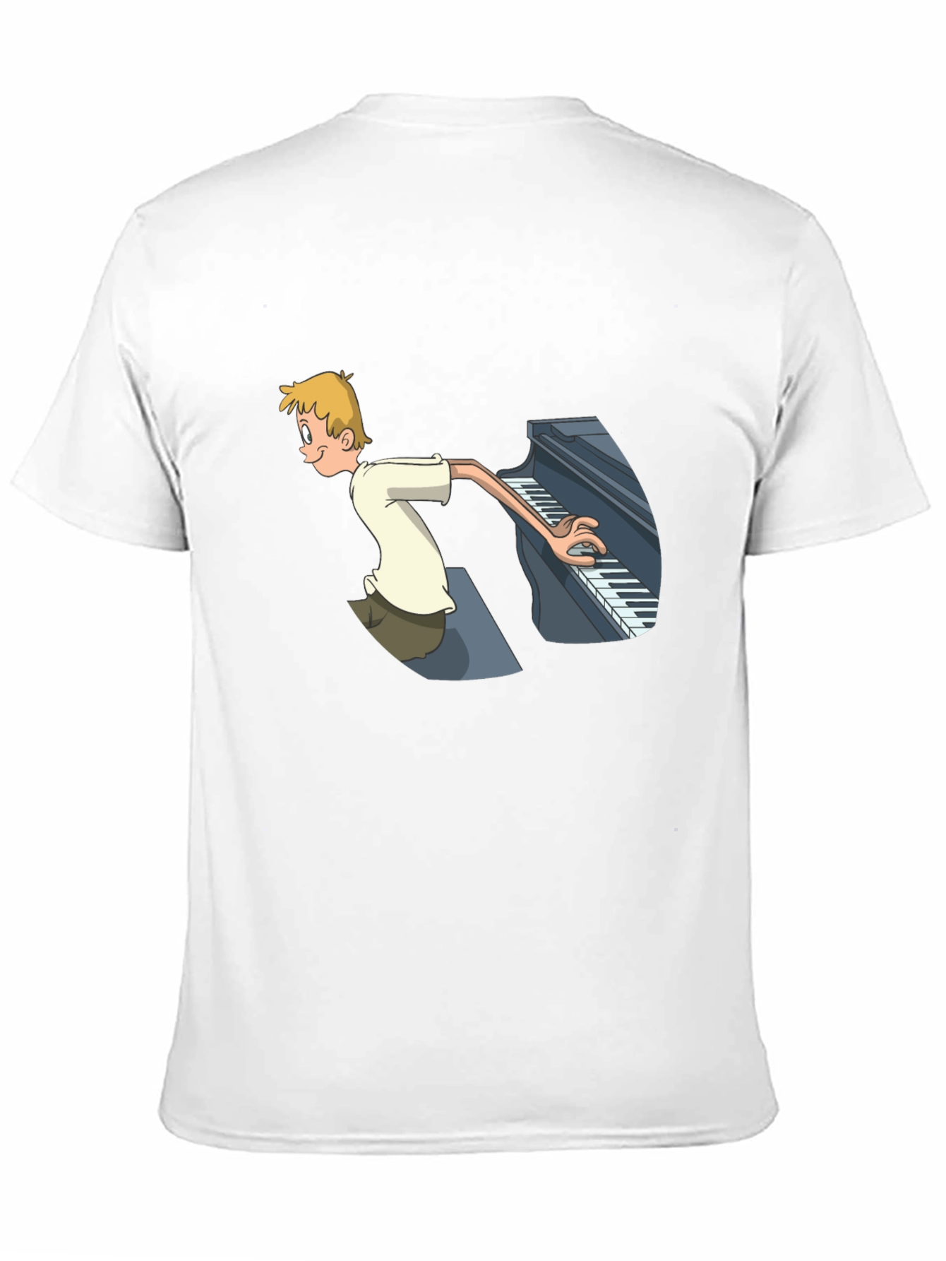 Piano Player Cartoon Graphic T-Shirt - Unique Design