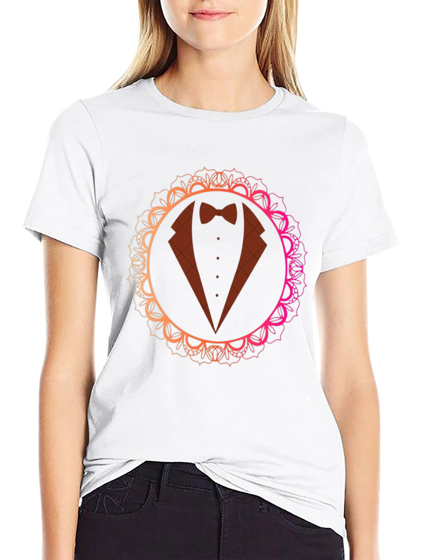 Elegant Tuxedo Mandala T-Shirt