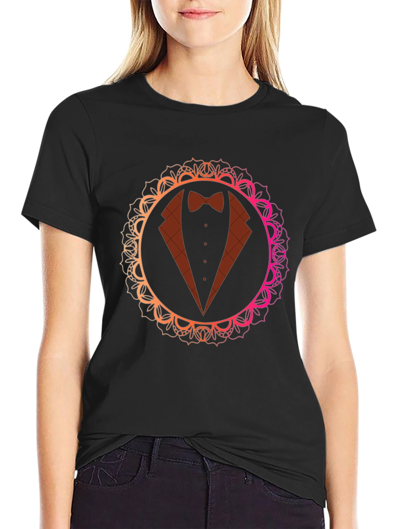 Elegant Tuxedo Mandala T-Shirt