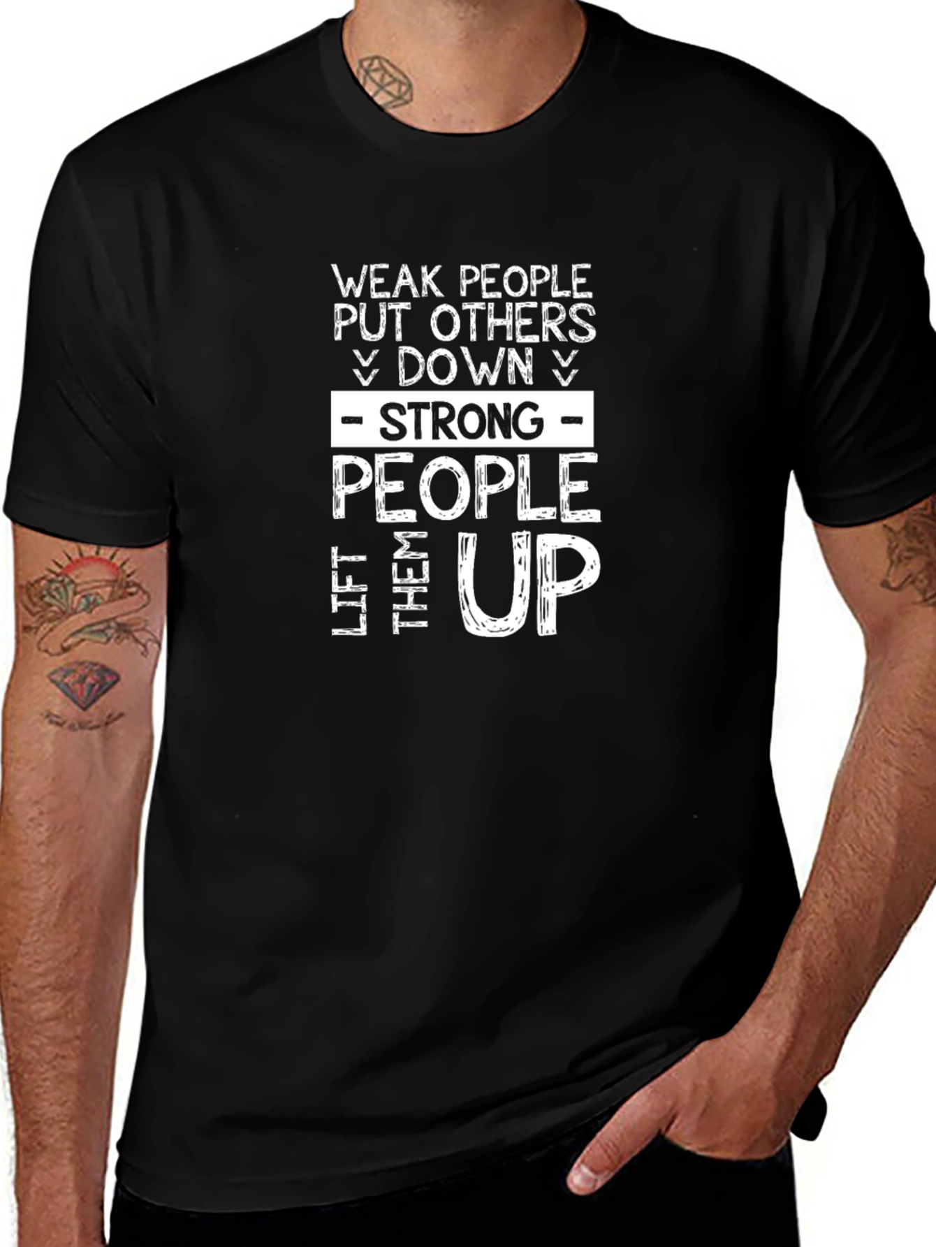 Motivational Graphic T-Shirt: Strong People Lift Others