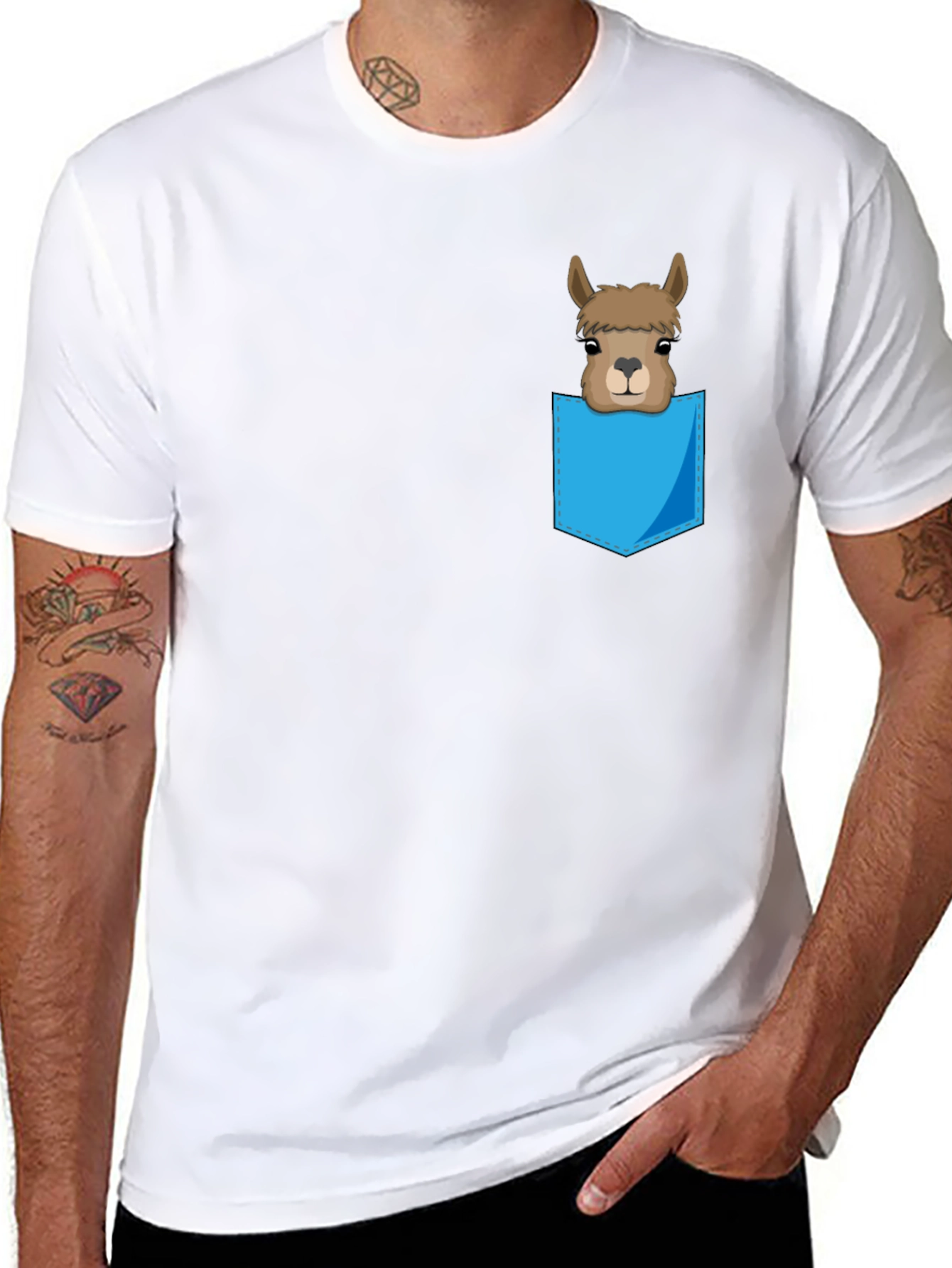 Llama Pocket Tee - Fun Graphic T-Shirt