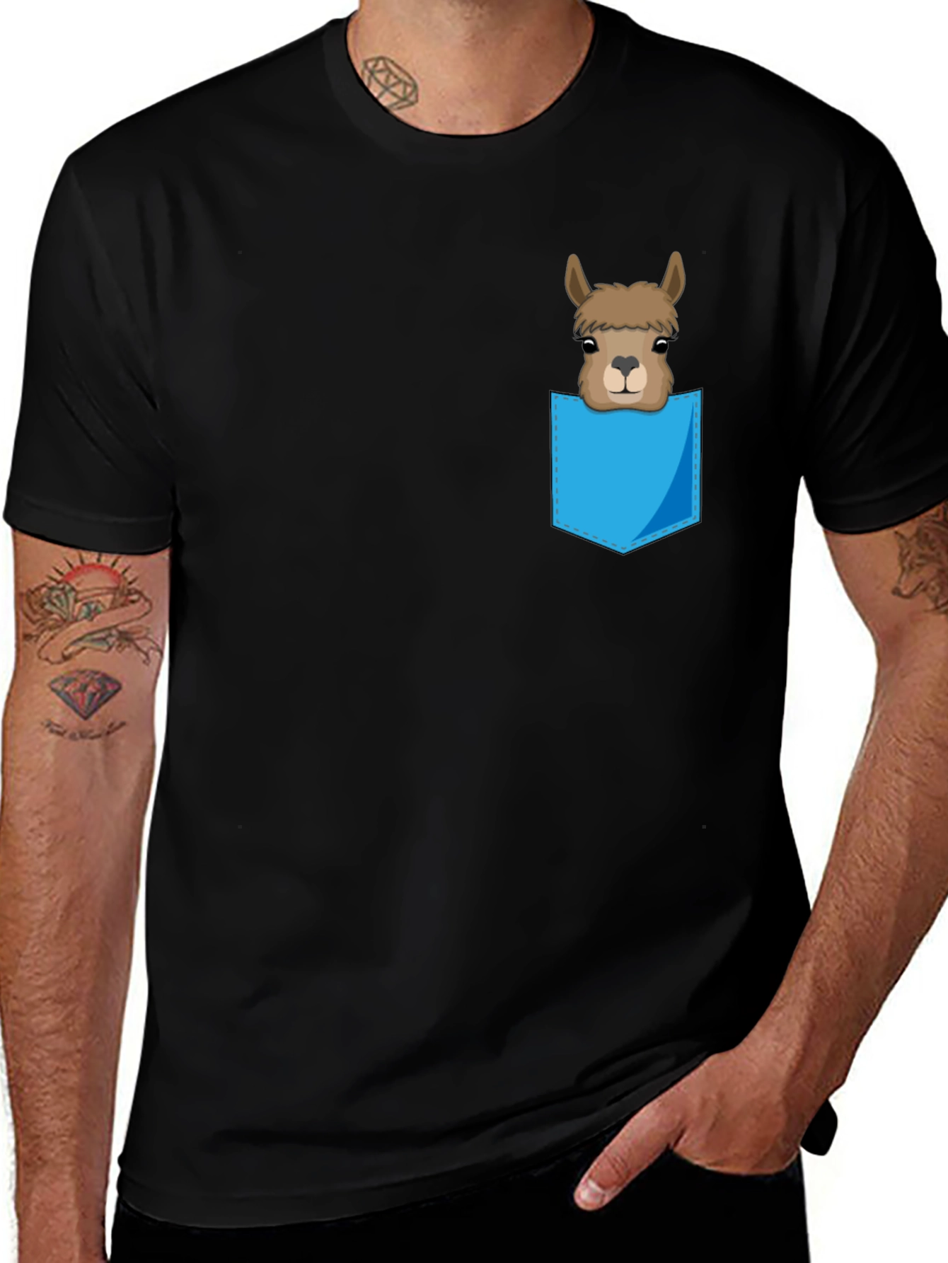 Llama Pocket Tee - Fun Graphic T-Shirt