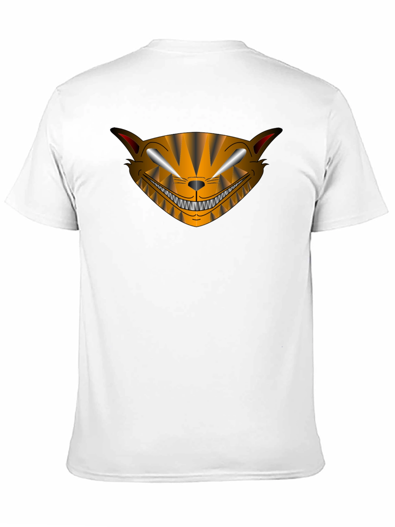 Mens Black Graphic T-Shirt - Cheshire Cat Style