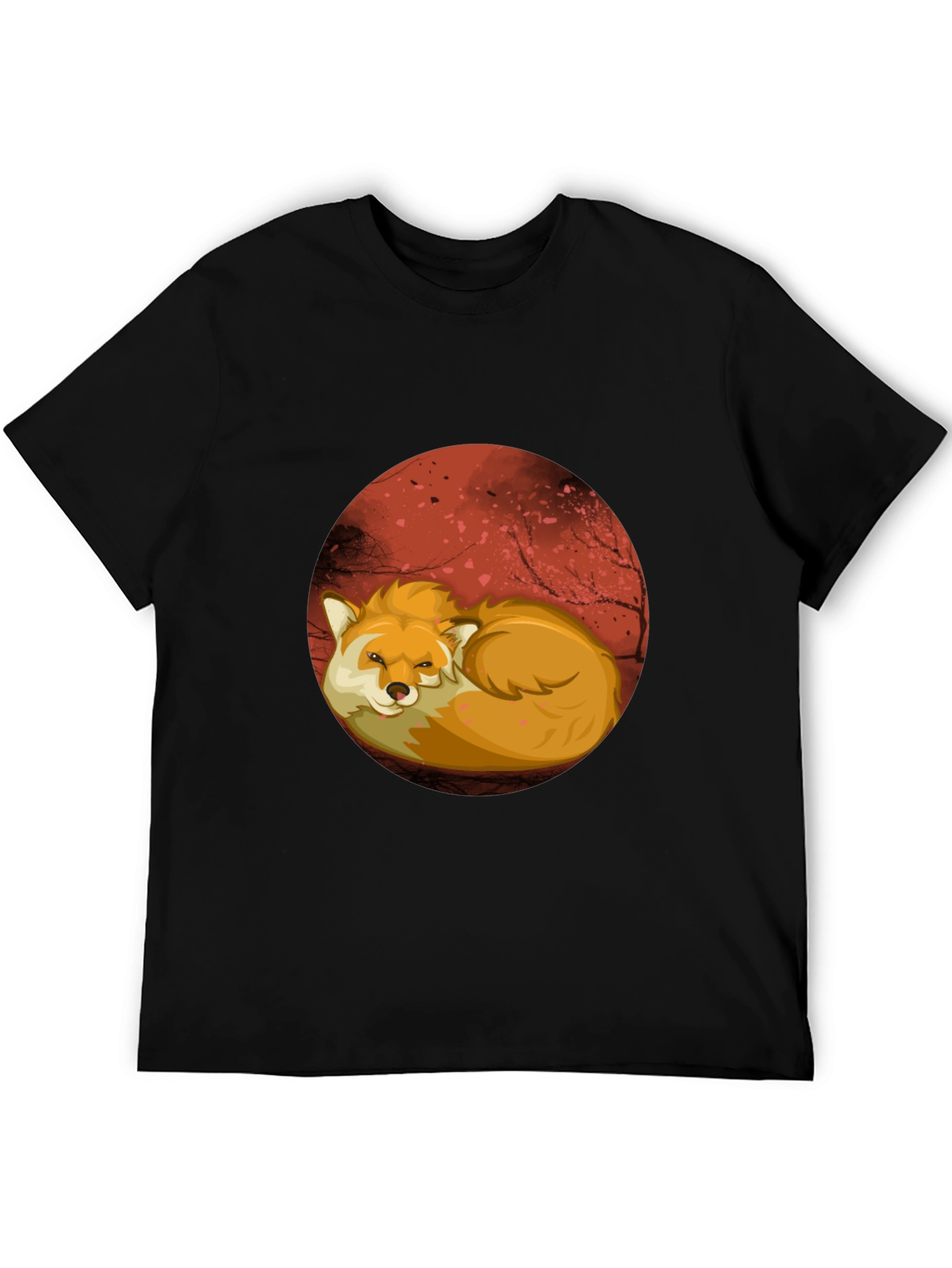 Fox Graphic T-Shirt - Red Moon Design Soft Cotton