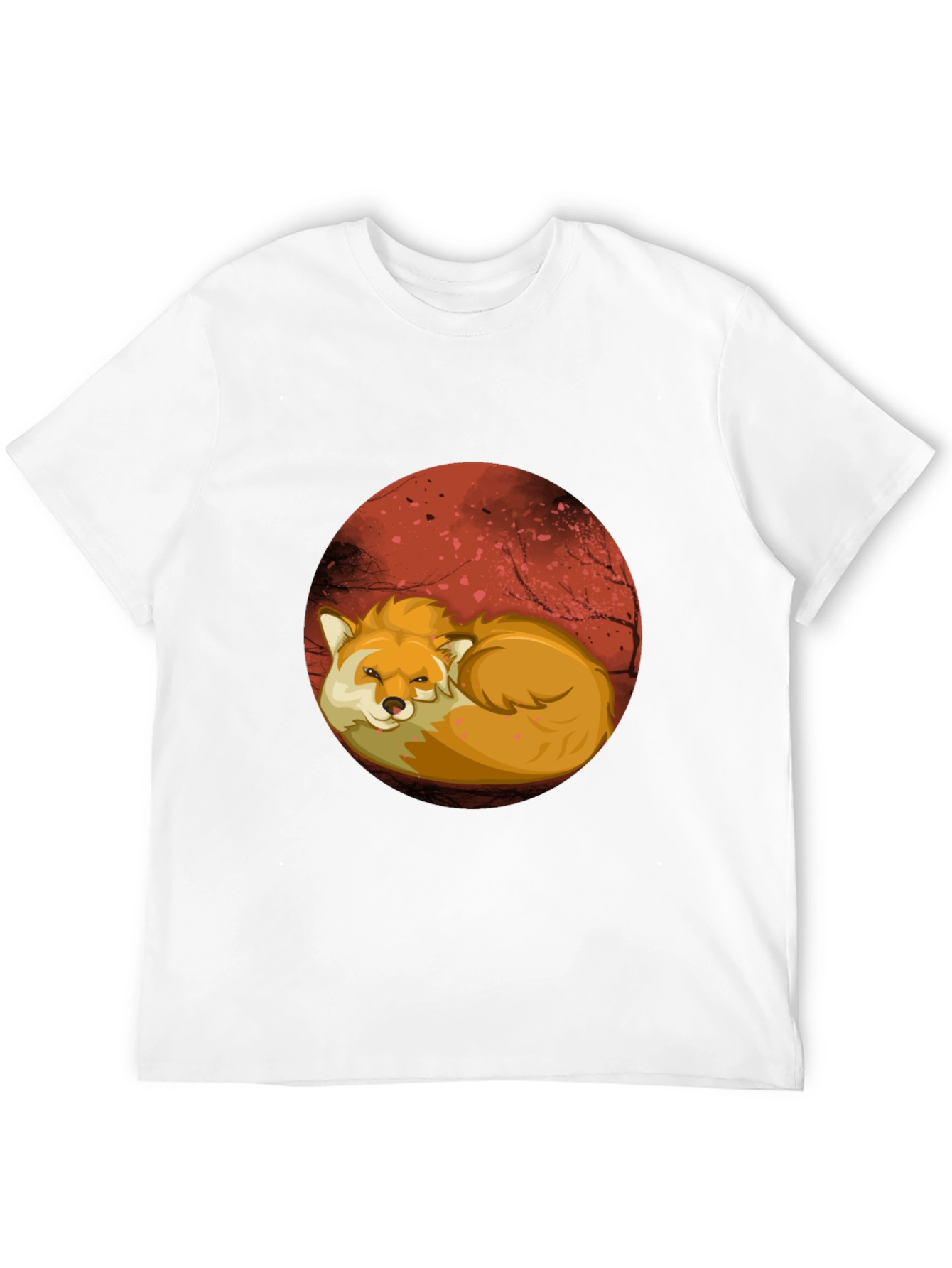 Fox Graphic T-Shirt - Red Moon Design Soft Cotton