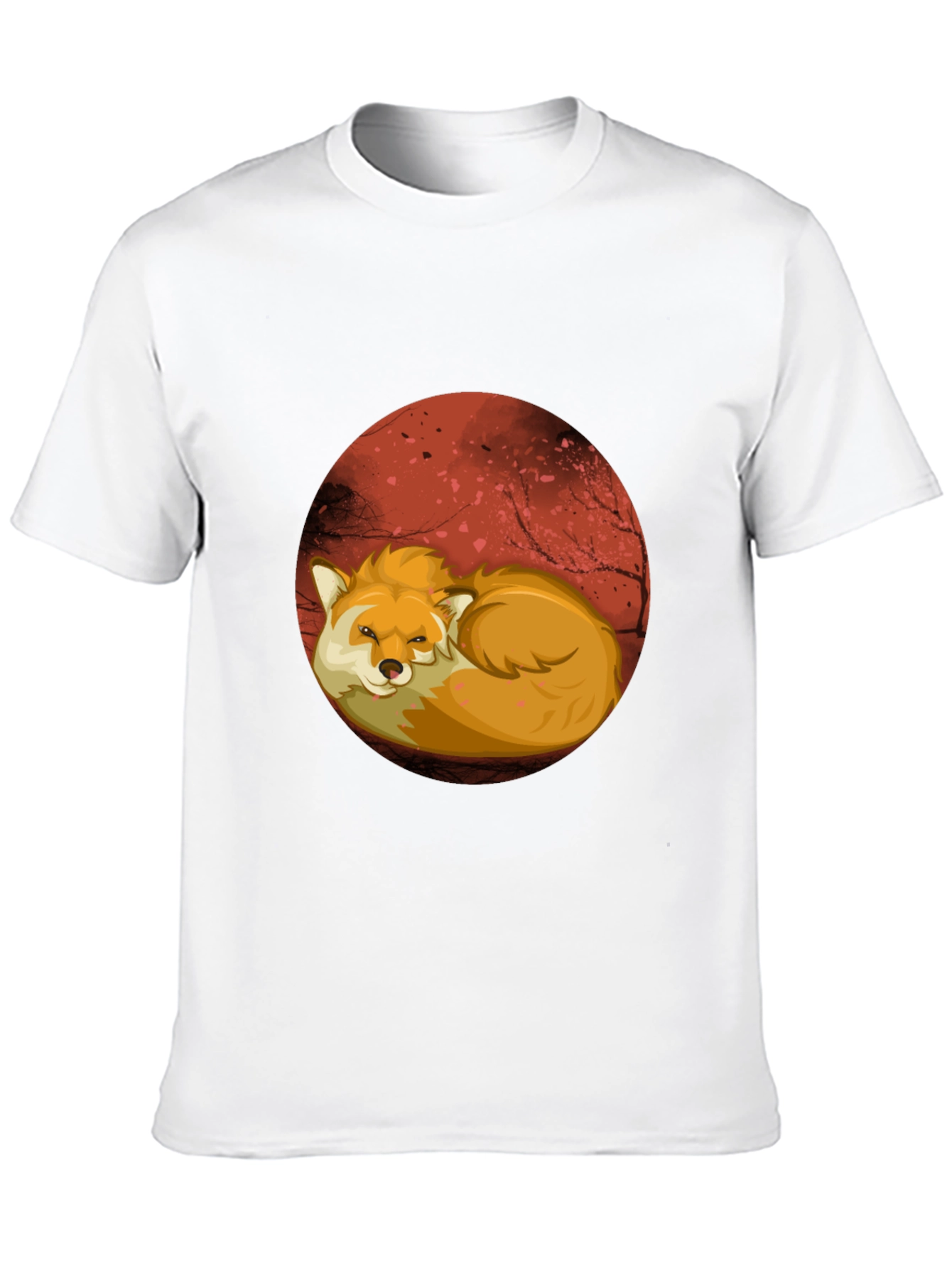 Fox Graphic T-Shirt - Red Moon Design Soft Cotton