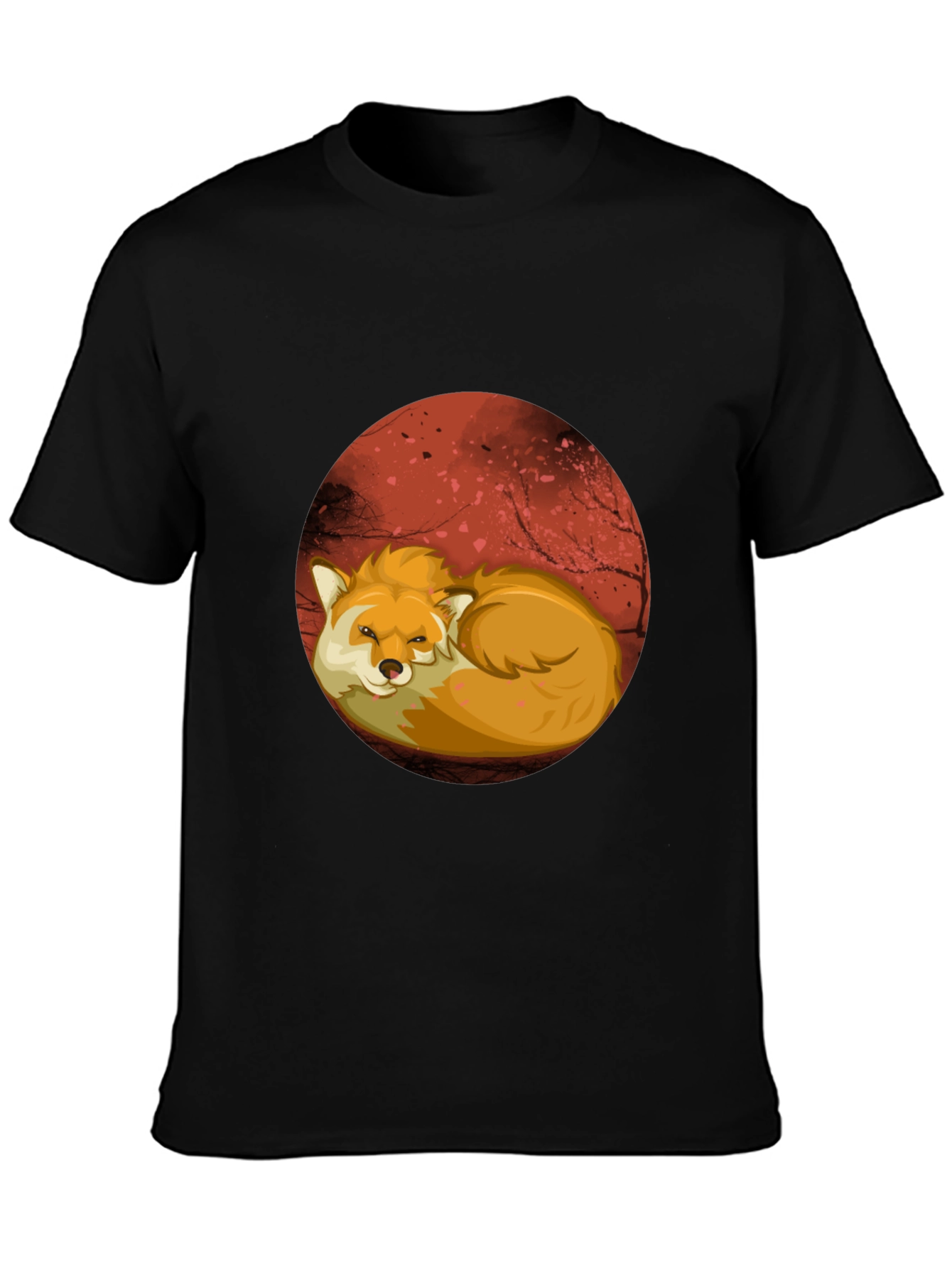 Fox Graphic T-Shirt - Red Moon Design Soft Cotton