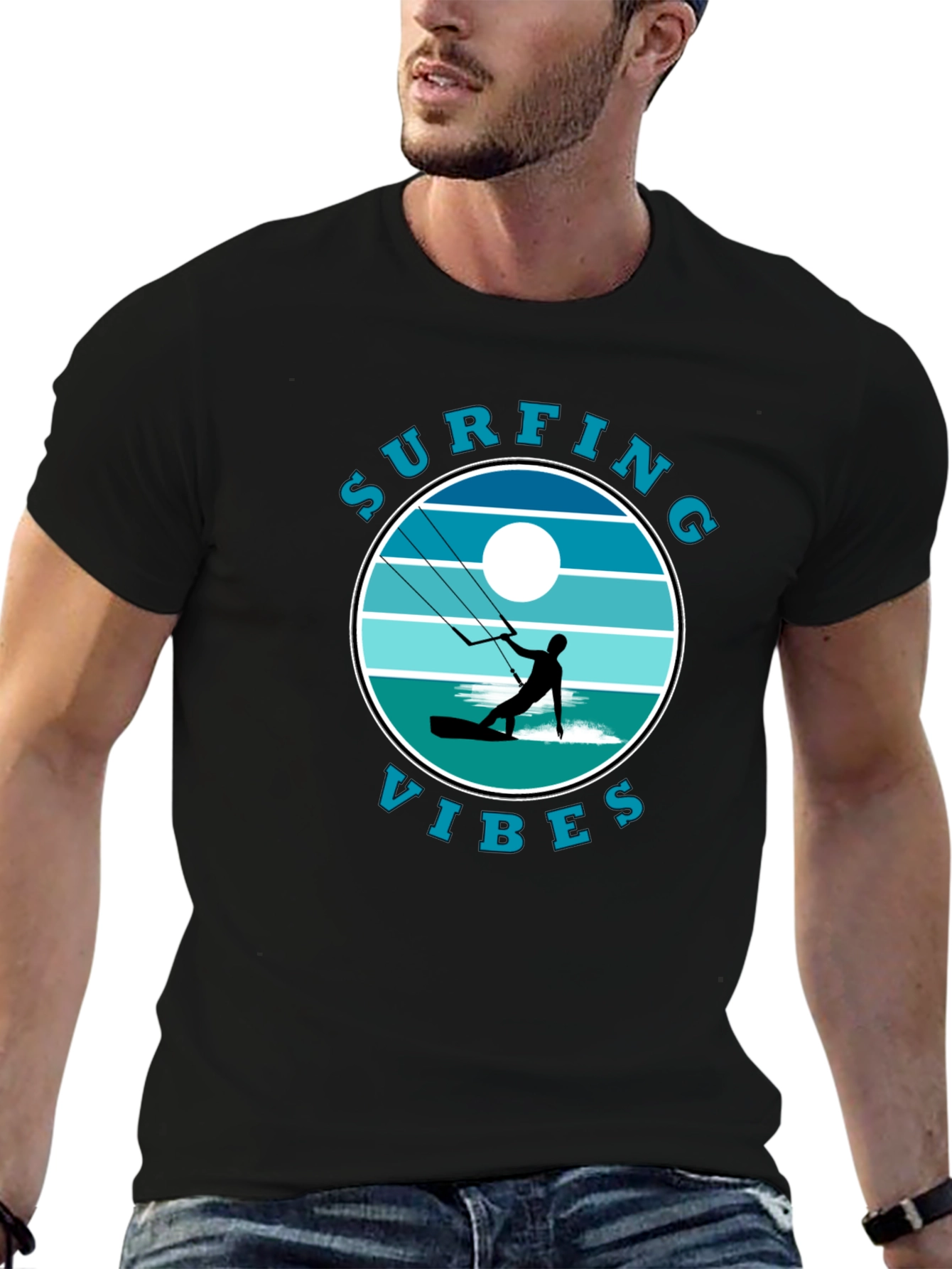 Surfing Vibes Graphic T-Shirt | Kite Surfer Tee