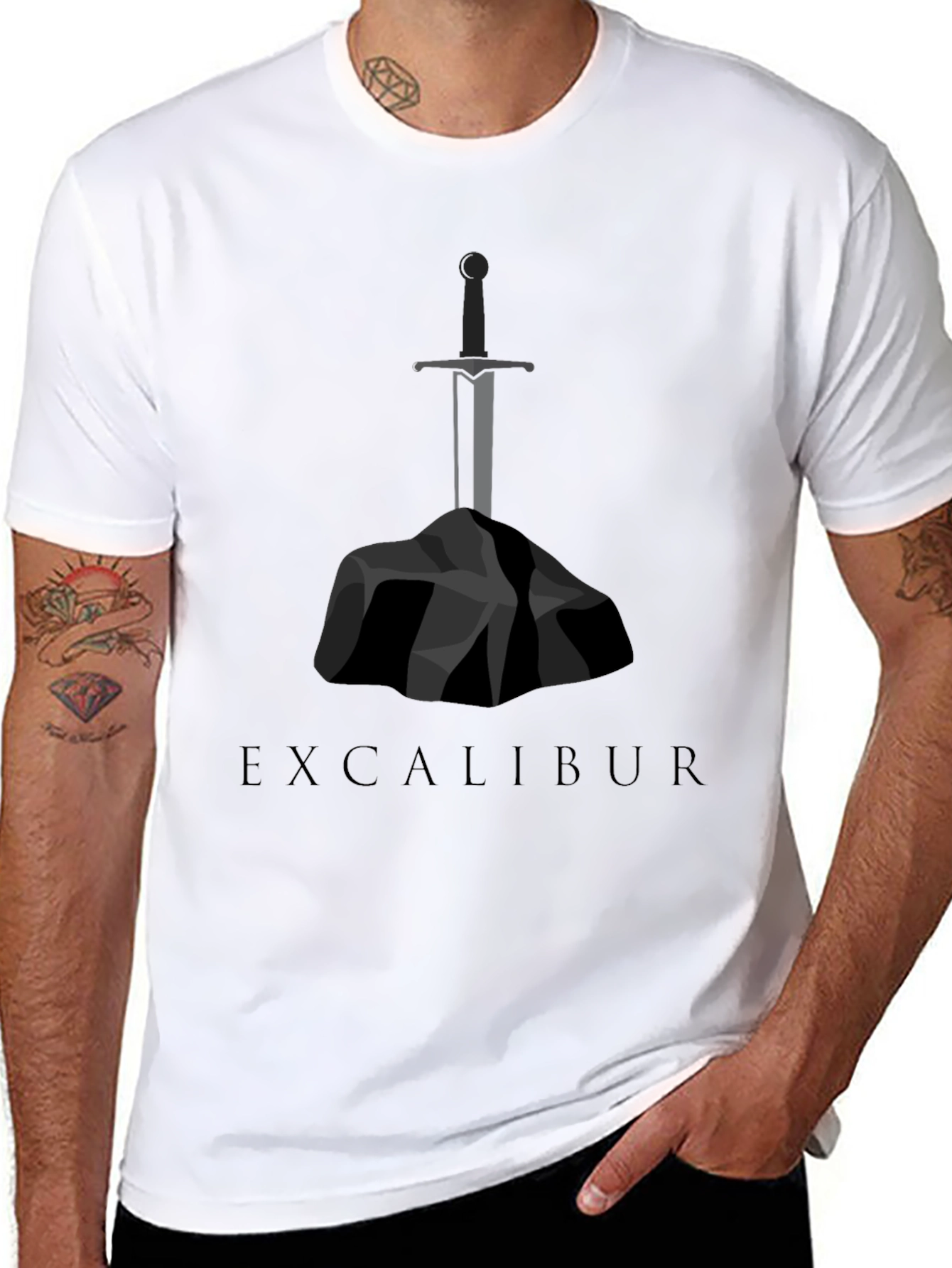 Excalibur Sword Graphic Tee - Black