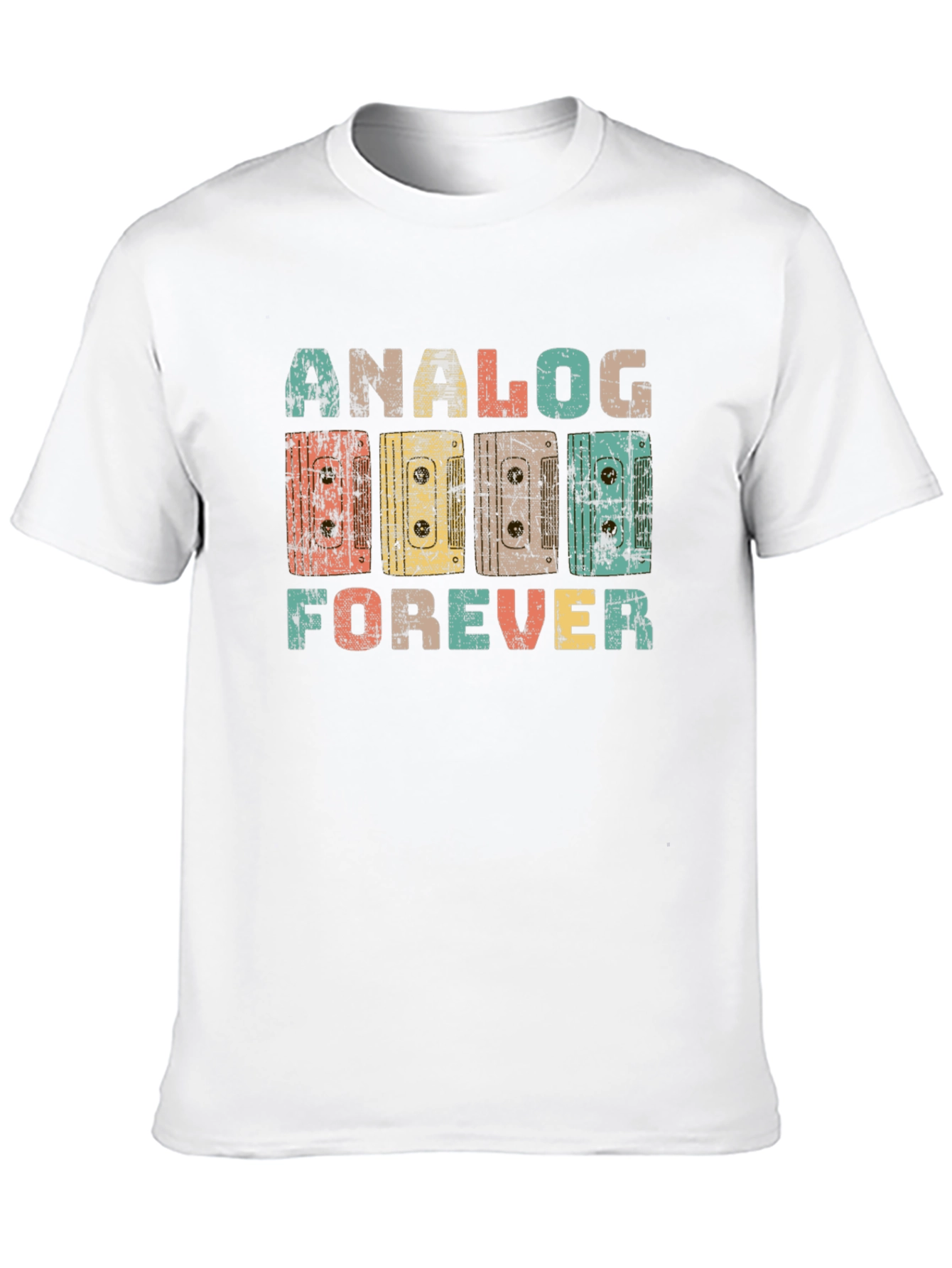 Retro Analog Forever Cassette Tape Graphic T-Shirt