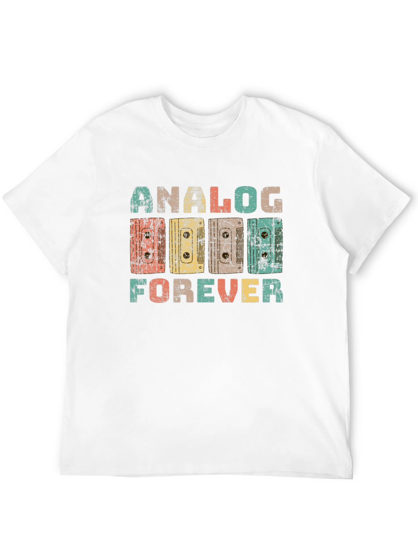 Retro Analog Forever Cassette Tape Graphic T-Shirt