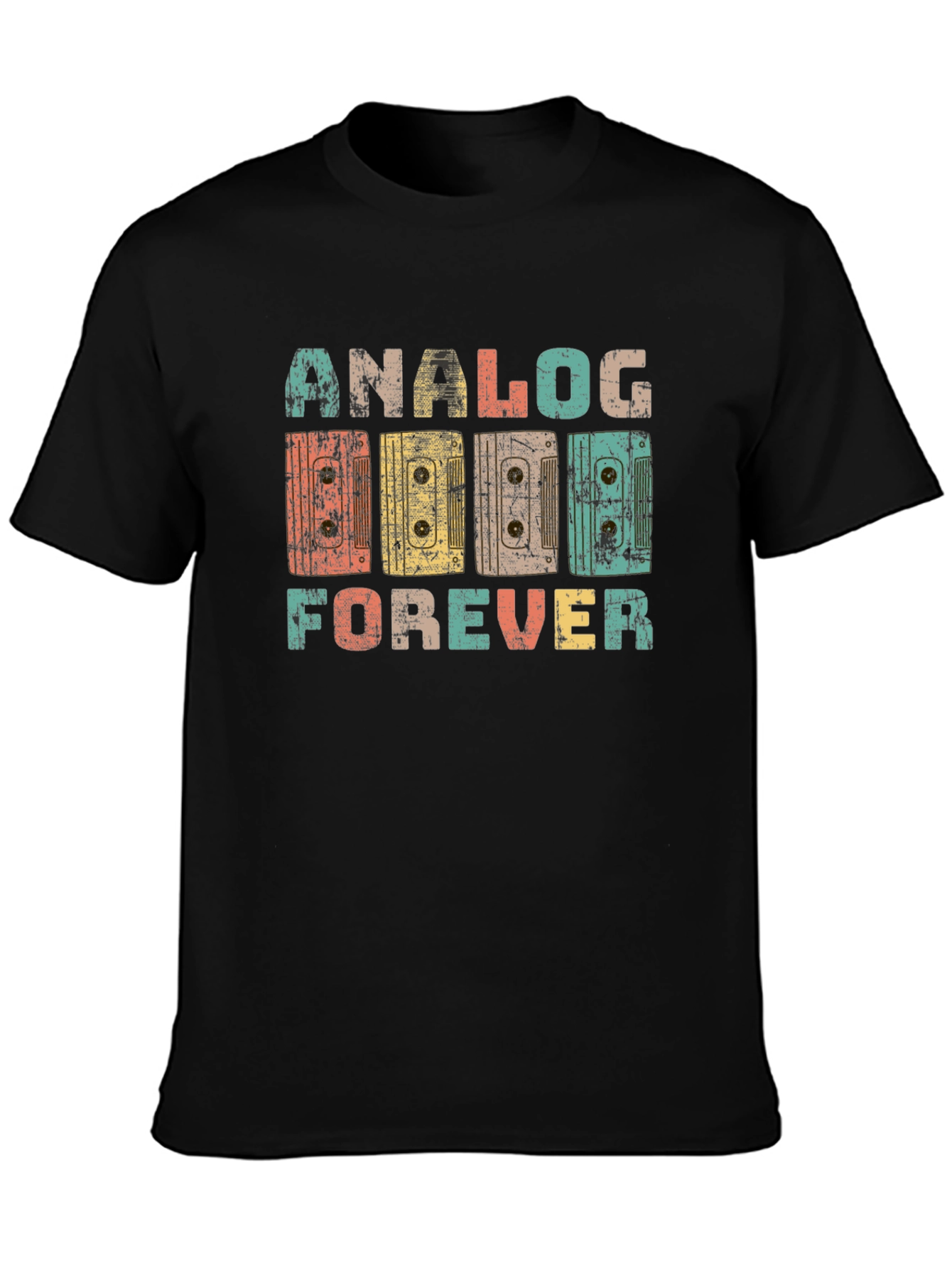 Retro Analog Forever Cassette Tape Graphic T-Shirt