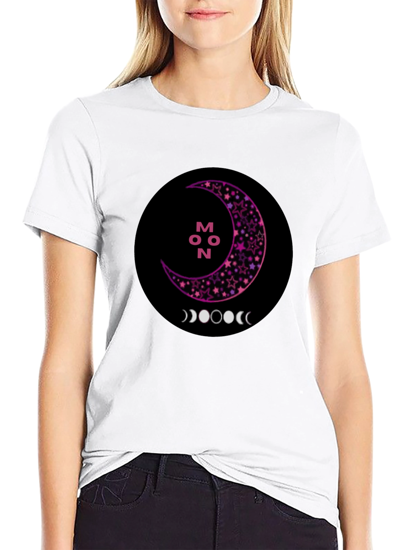 Moon Phases T-Shirt - Celestial Design