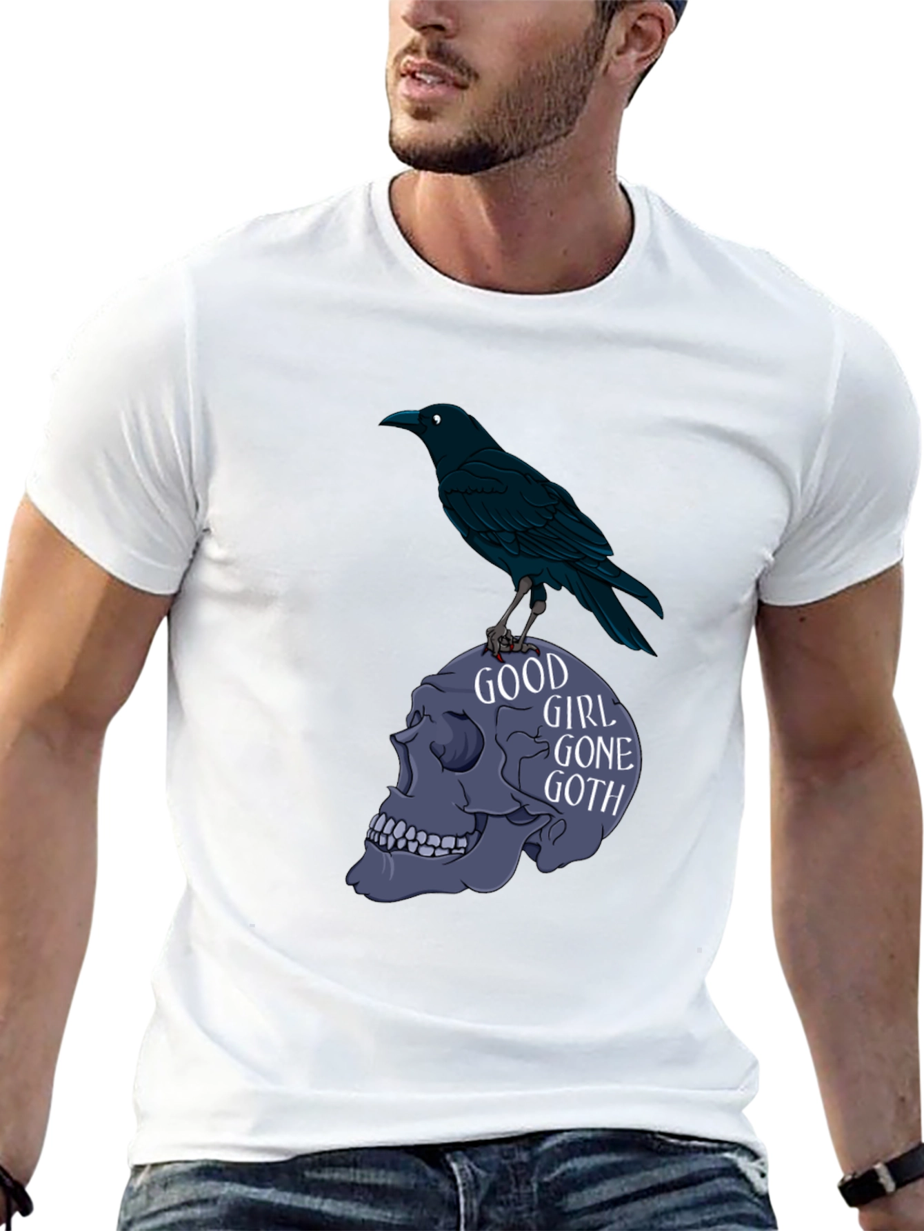 Good Girl Gone Goth Tee - Raven Skull T-Shirt