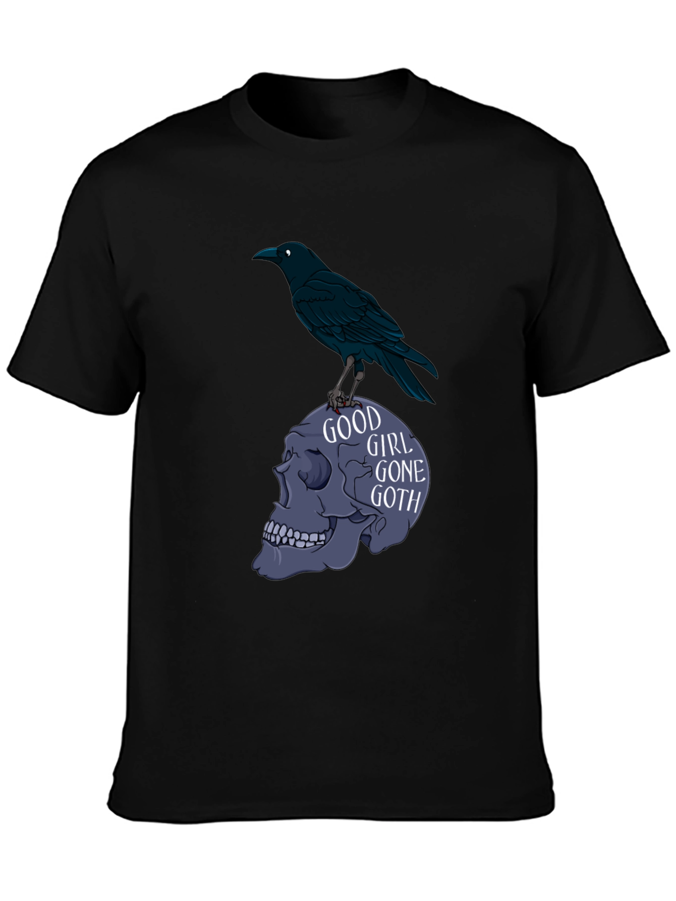 Good Girl Gone Goth Tee - Raven Skull T-Shirt