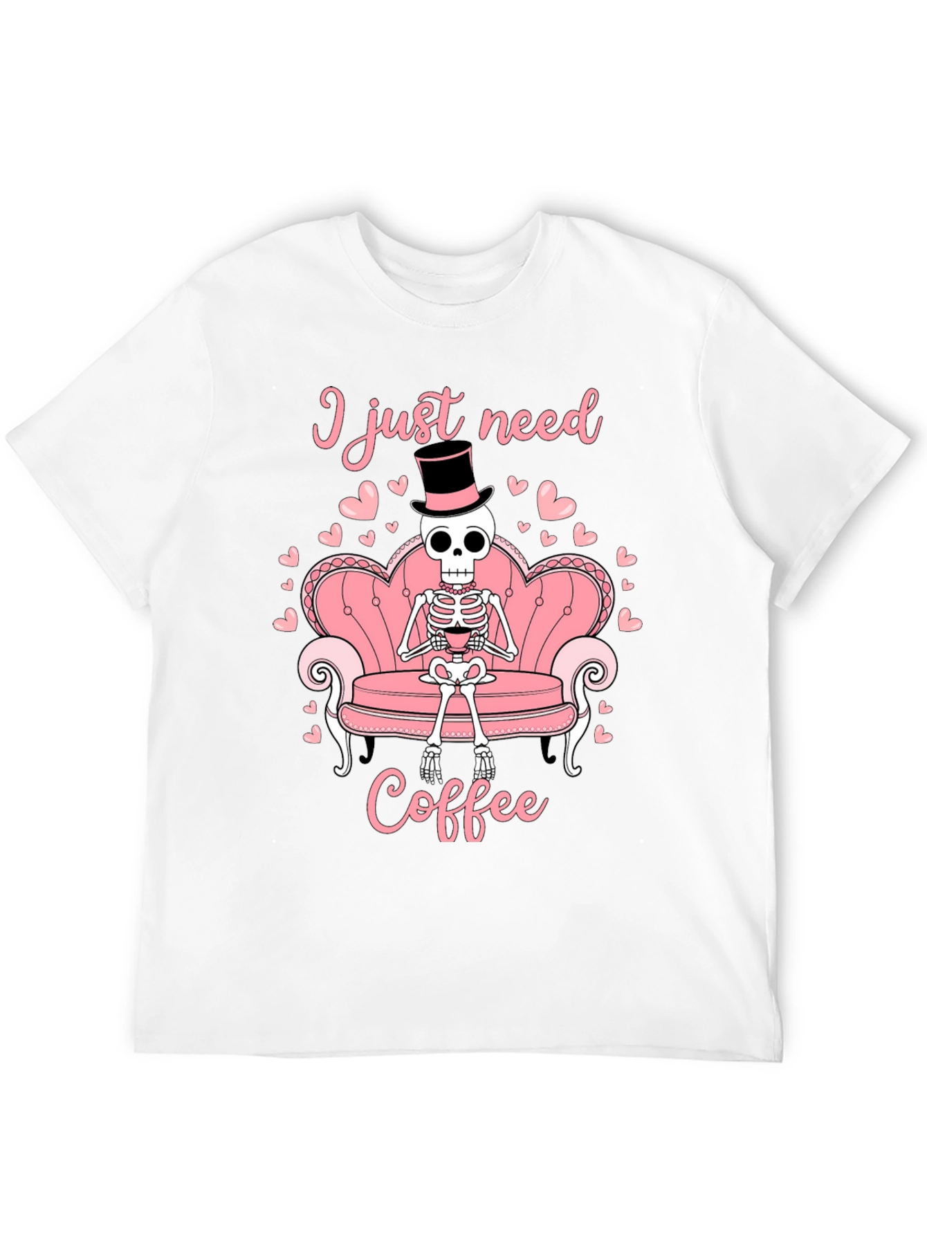 I Just Need Coffee Skeleton T-Shirt