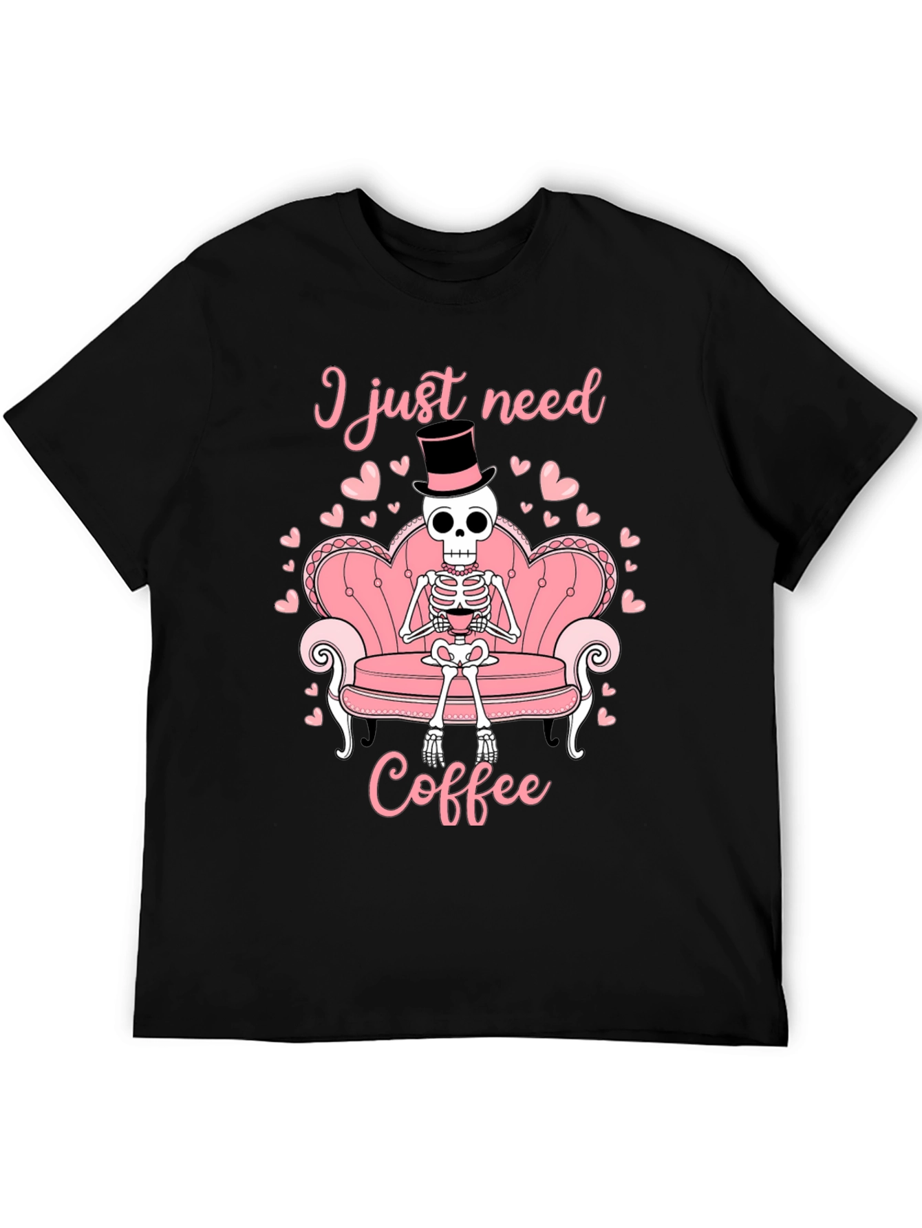 I Just Need Coffee Skeleton T-Shirt