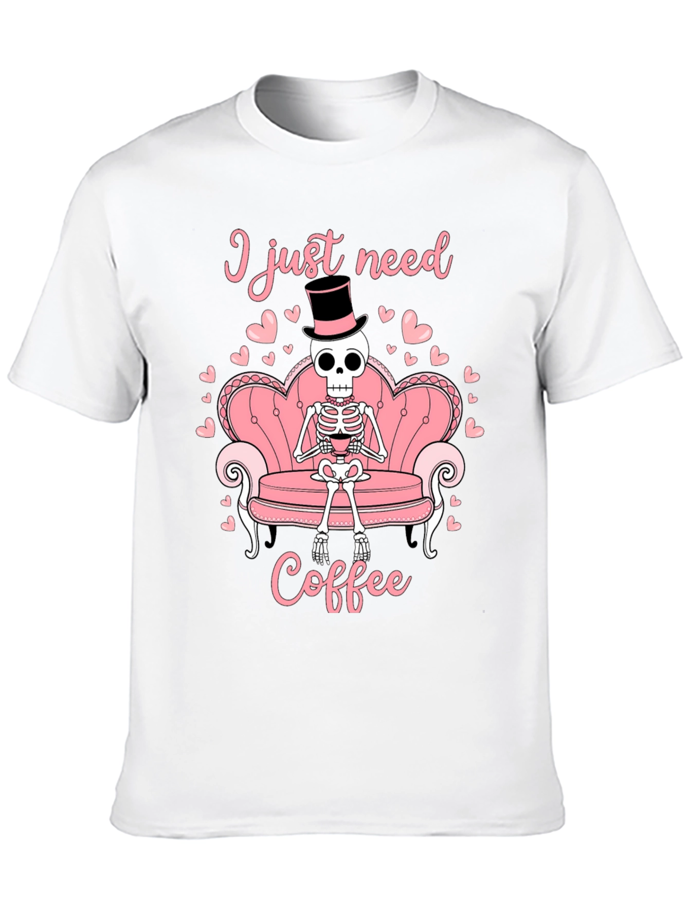 I Just Need Coffee Skeleton T-Shirt