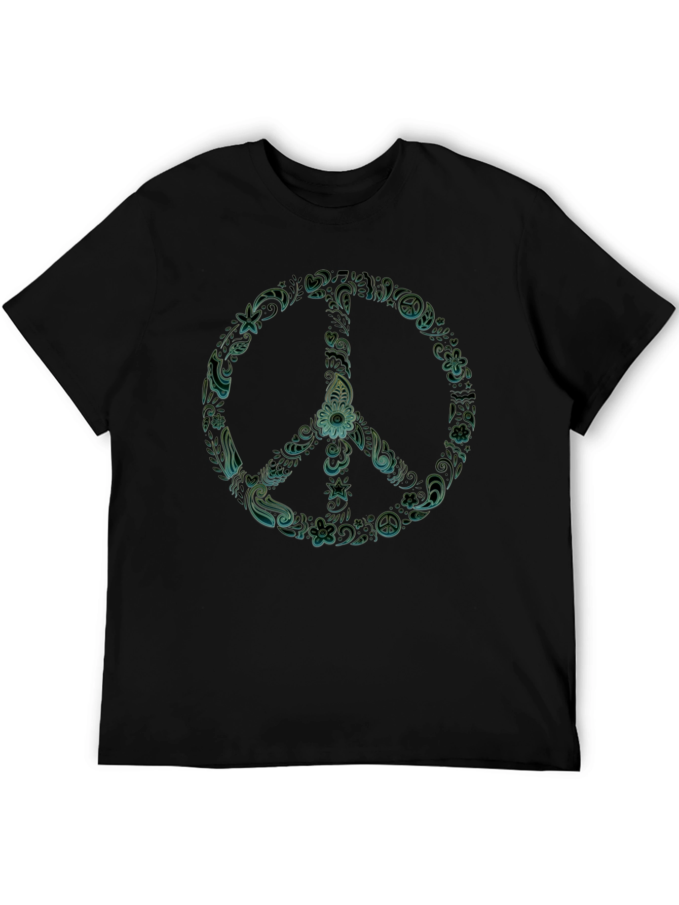 Peace Sign Graphic T-Shirt - Black Casual Tee