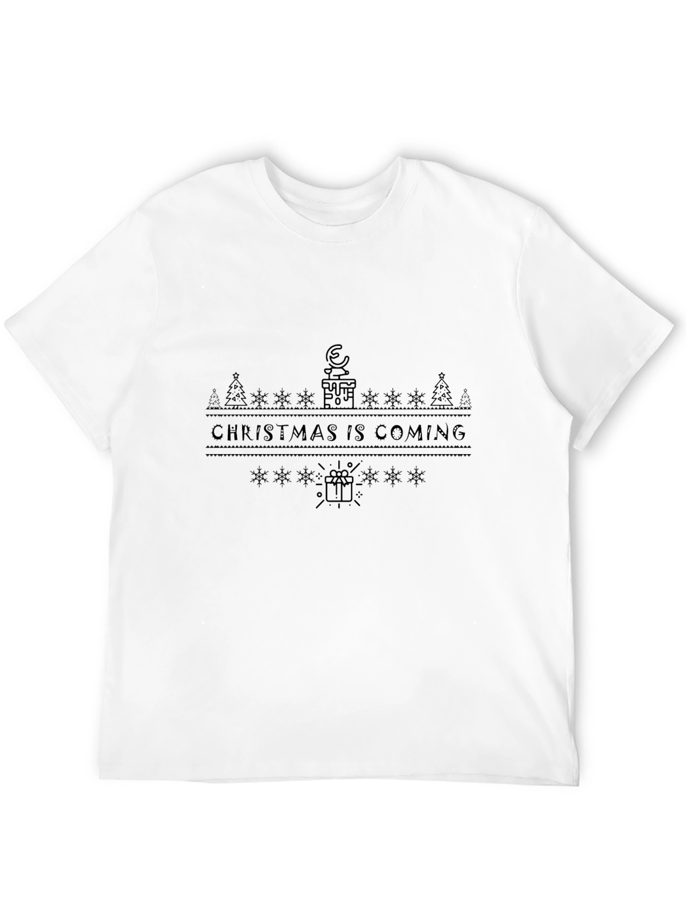 Christmas Is Coming Black Graphic Tee