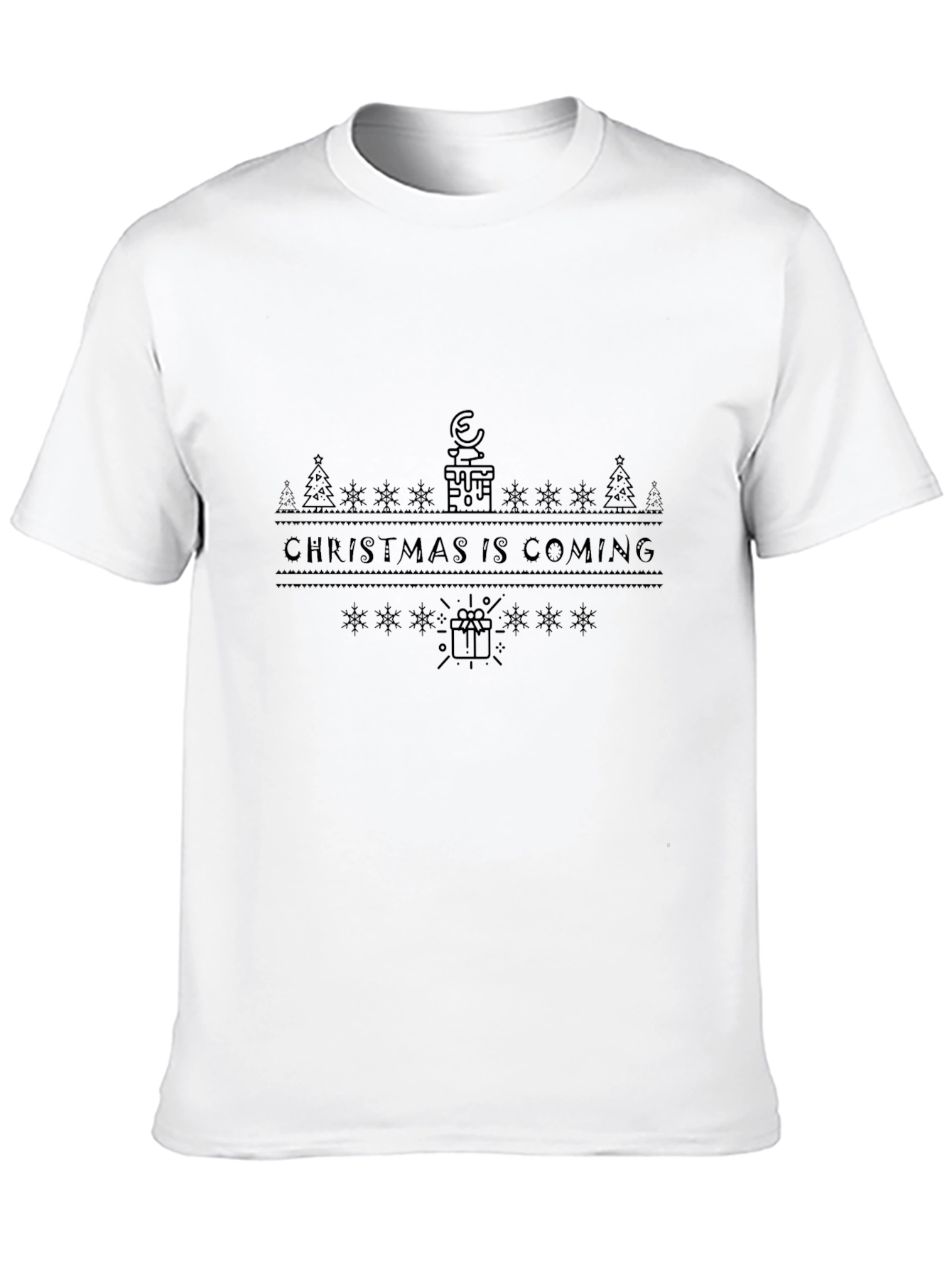 Christmas Is Coming Black Graphic Tee