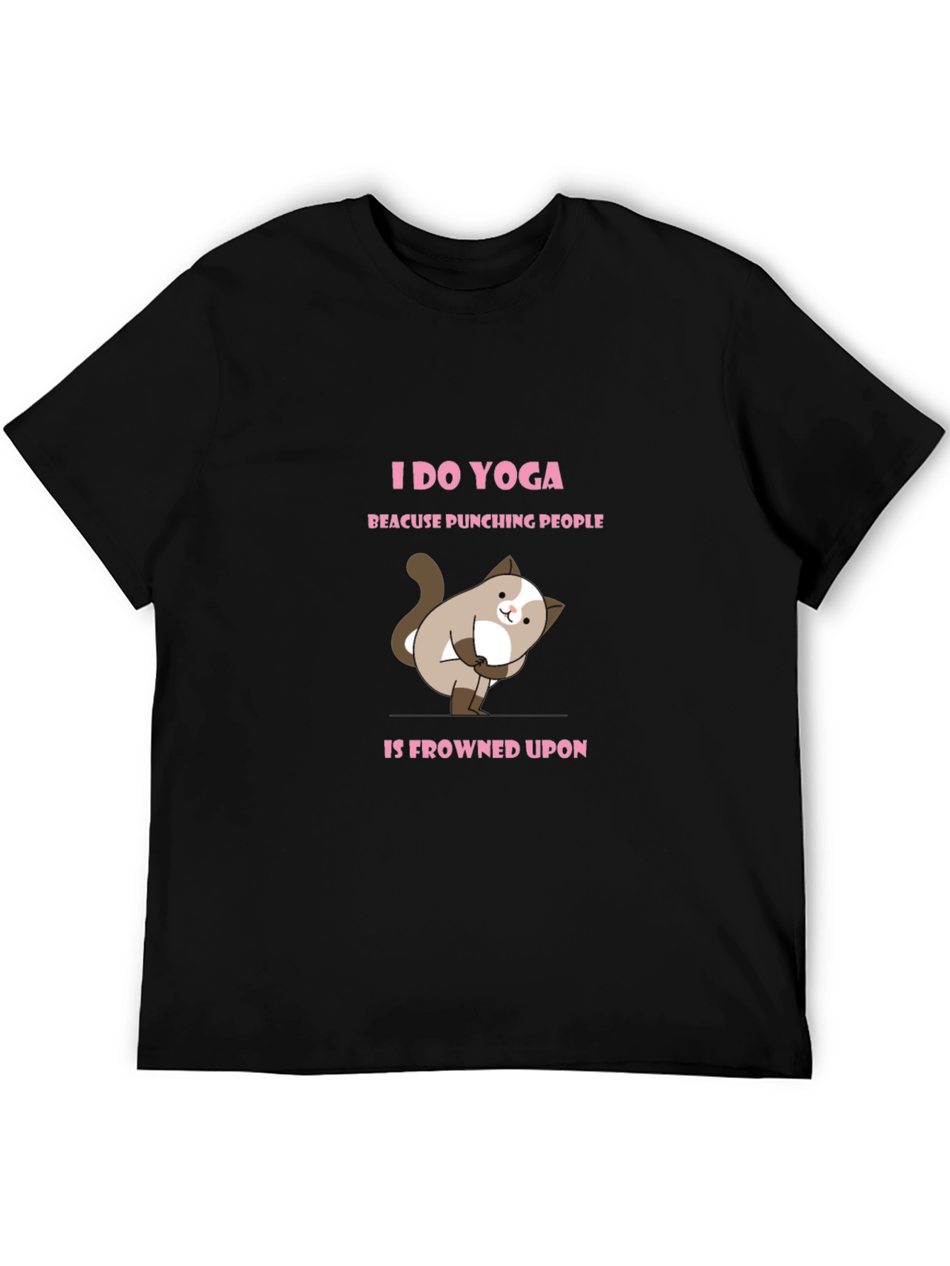 Yoga Cat T-Shirt: Punching People is Frowned Upon!