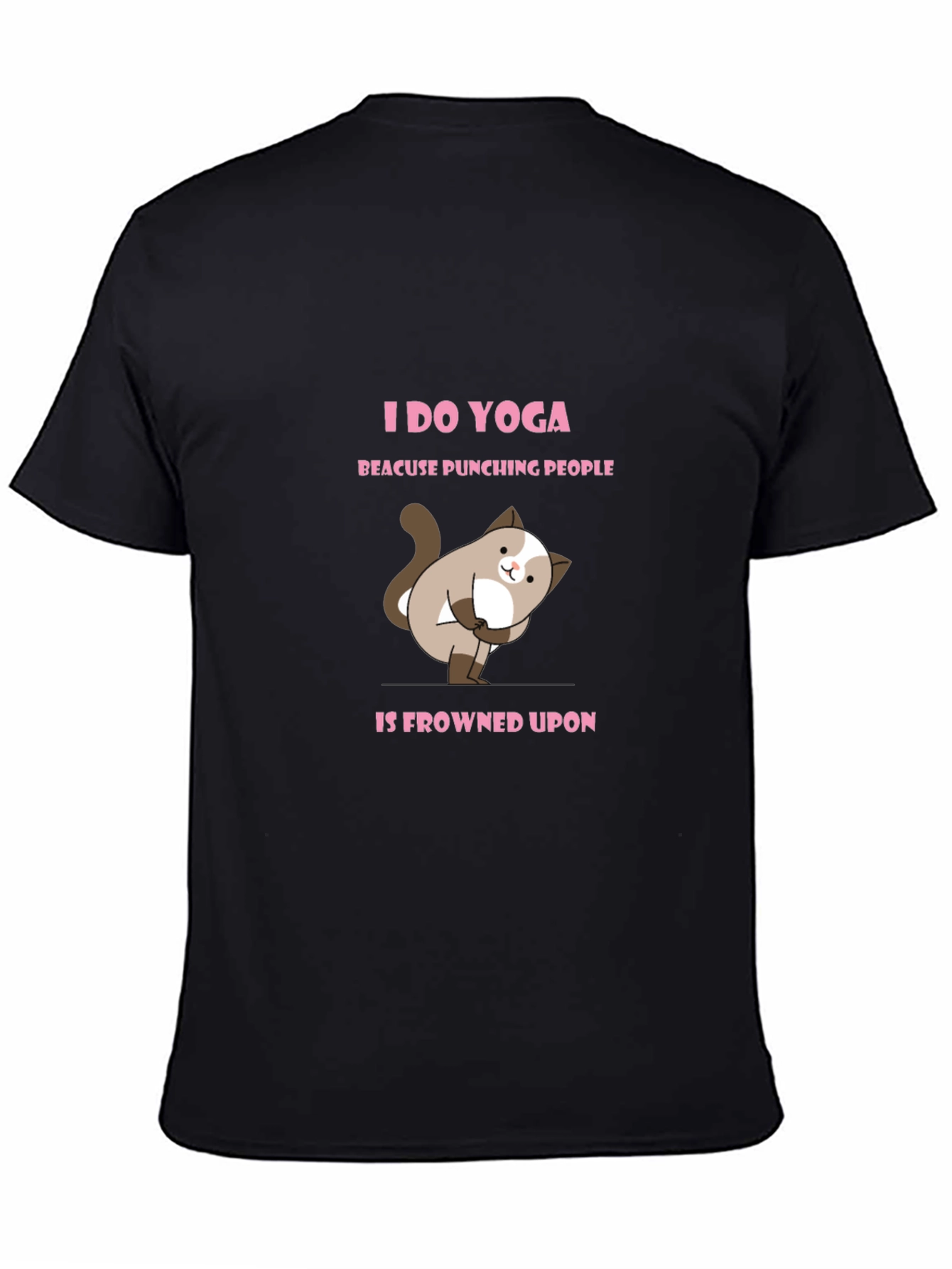 Yoga Cat T-Shirt: Punching People is Frowned Upon!