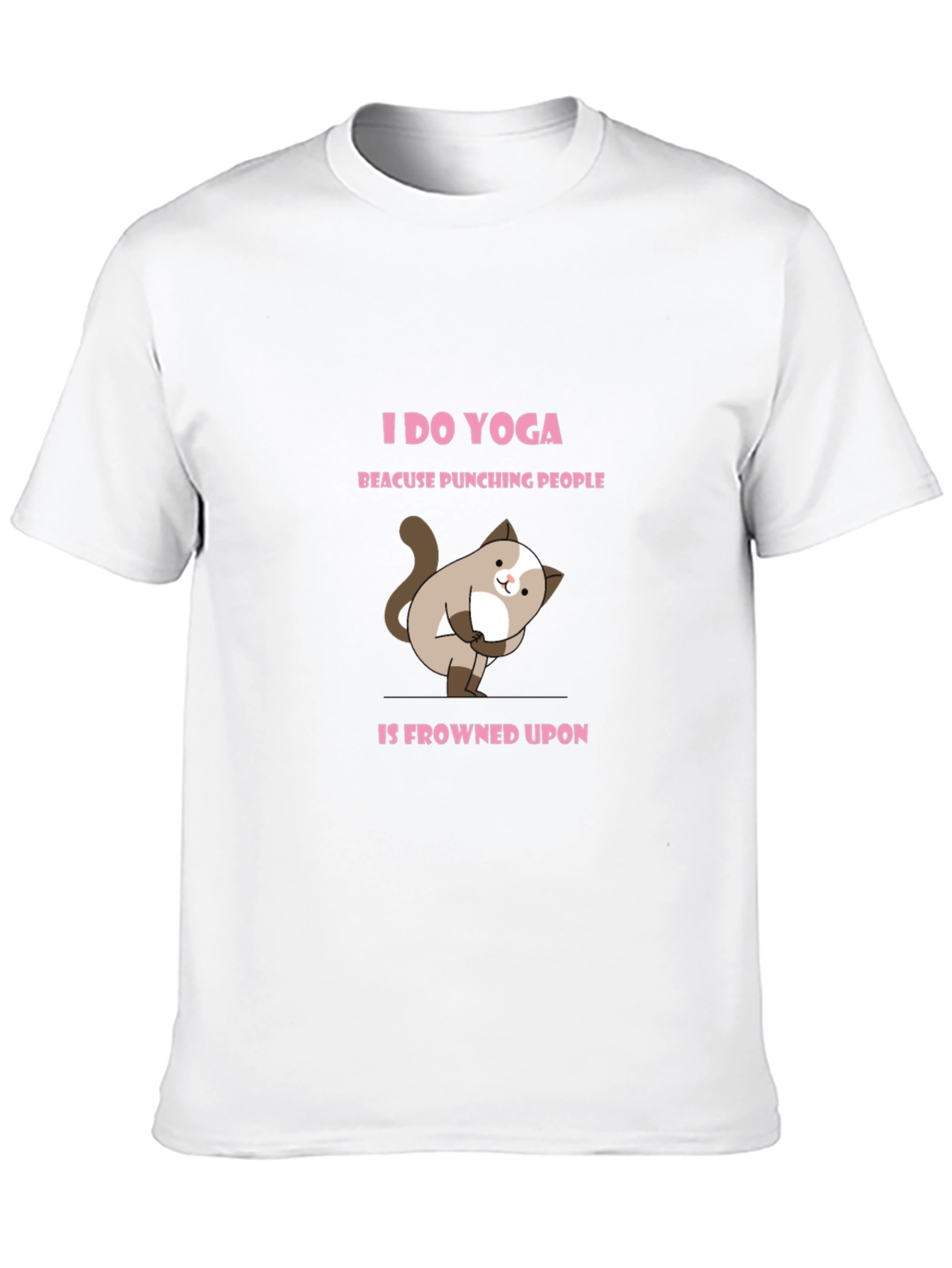 Yoga Cat T-Shirt: Punching People is Frowned Upon!