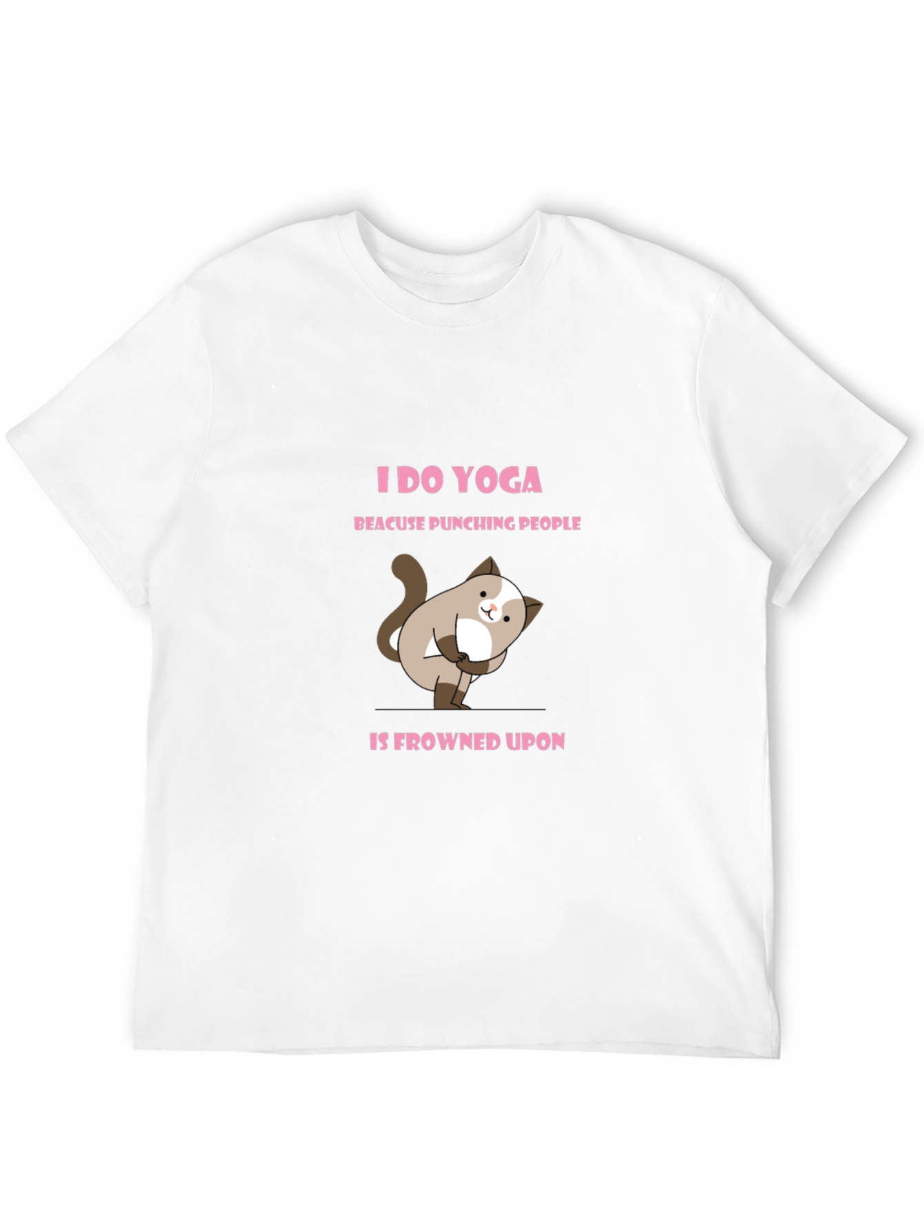 Yoga Cat T-Shirt: Punching People is Frowned Upon!