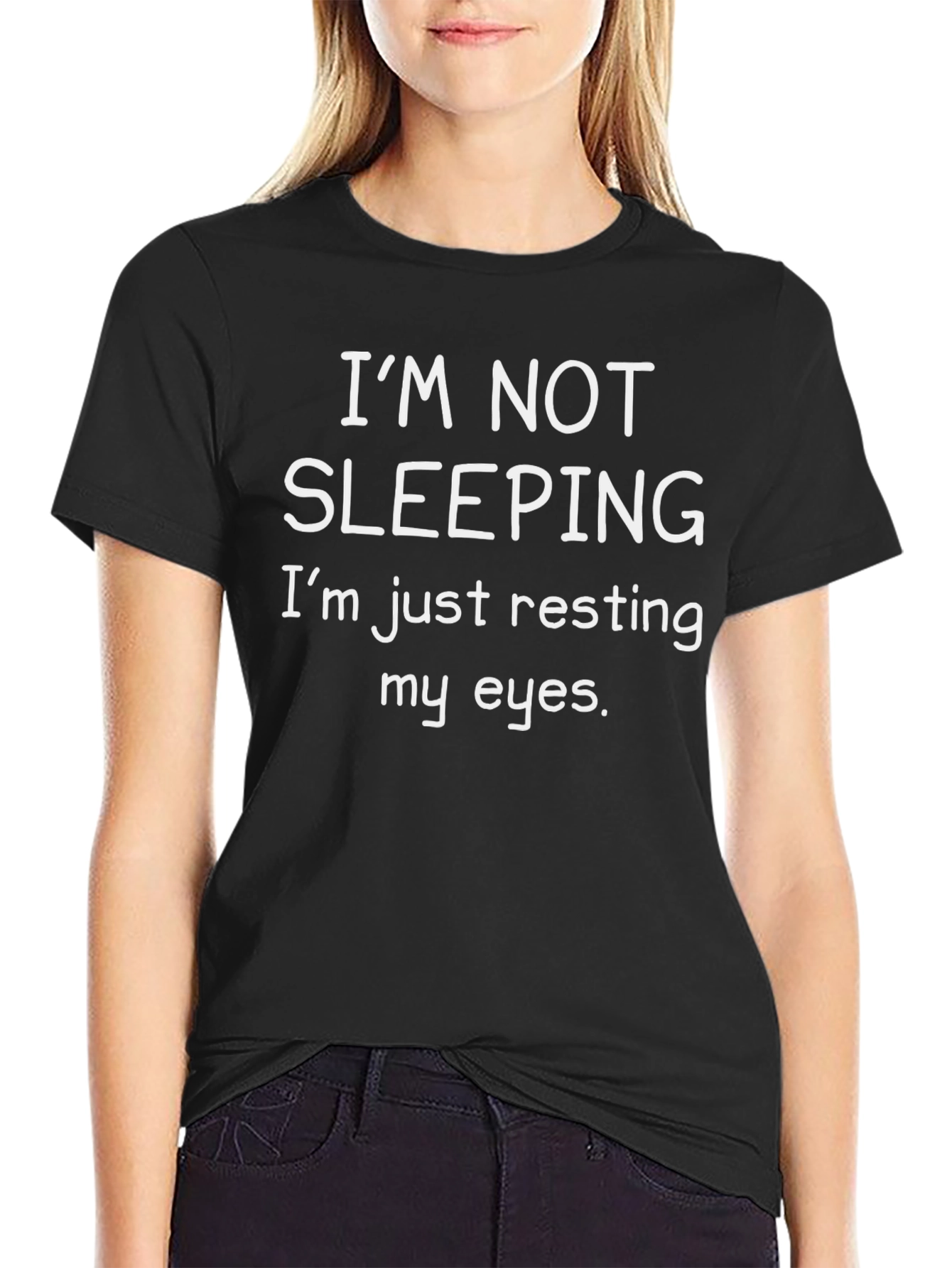 Funny Resting My Eyes Black T-Shirt