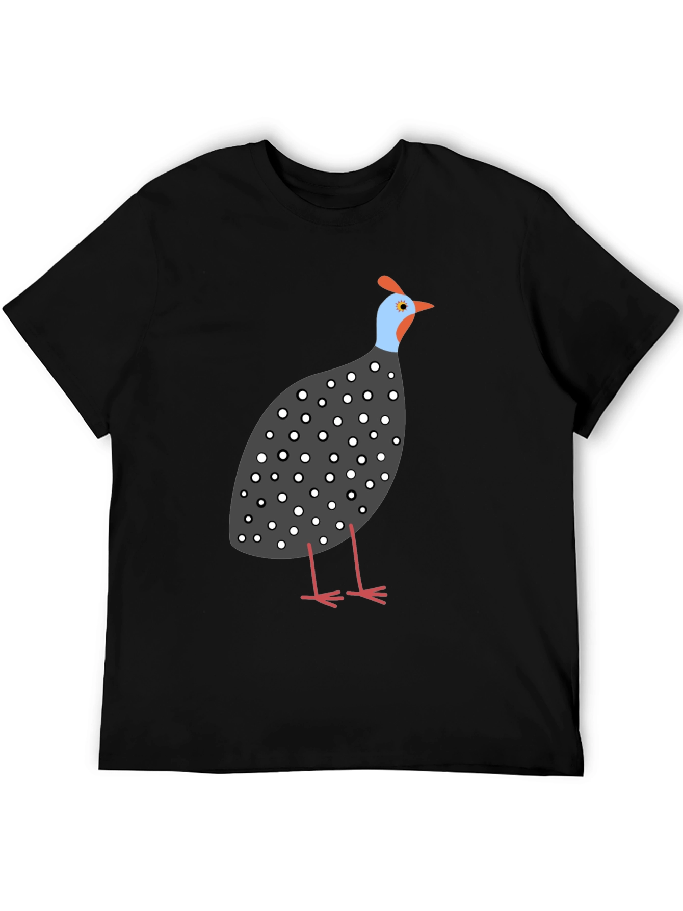 Guinea Fowl Graphic Tee - Unisex Black T-Shirt
