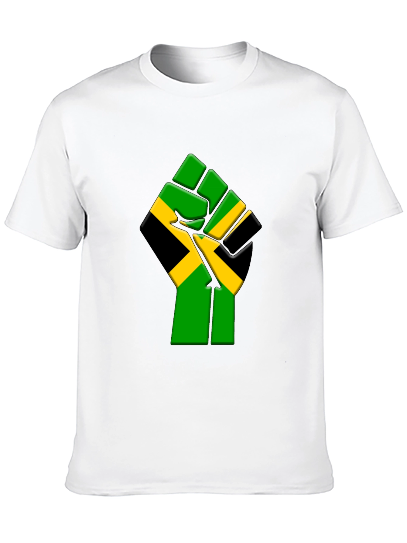 Jamaica Flag Fist Graphic T-Shirt - Black