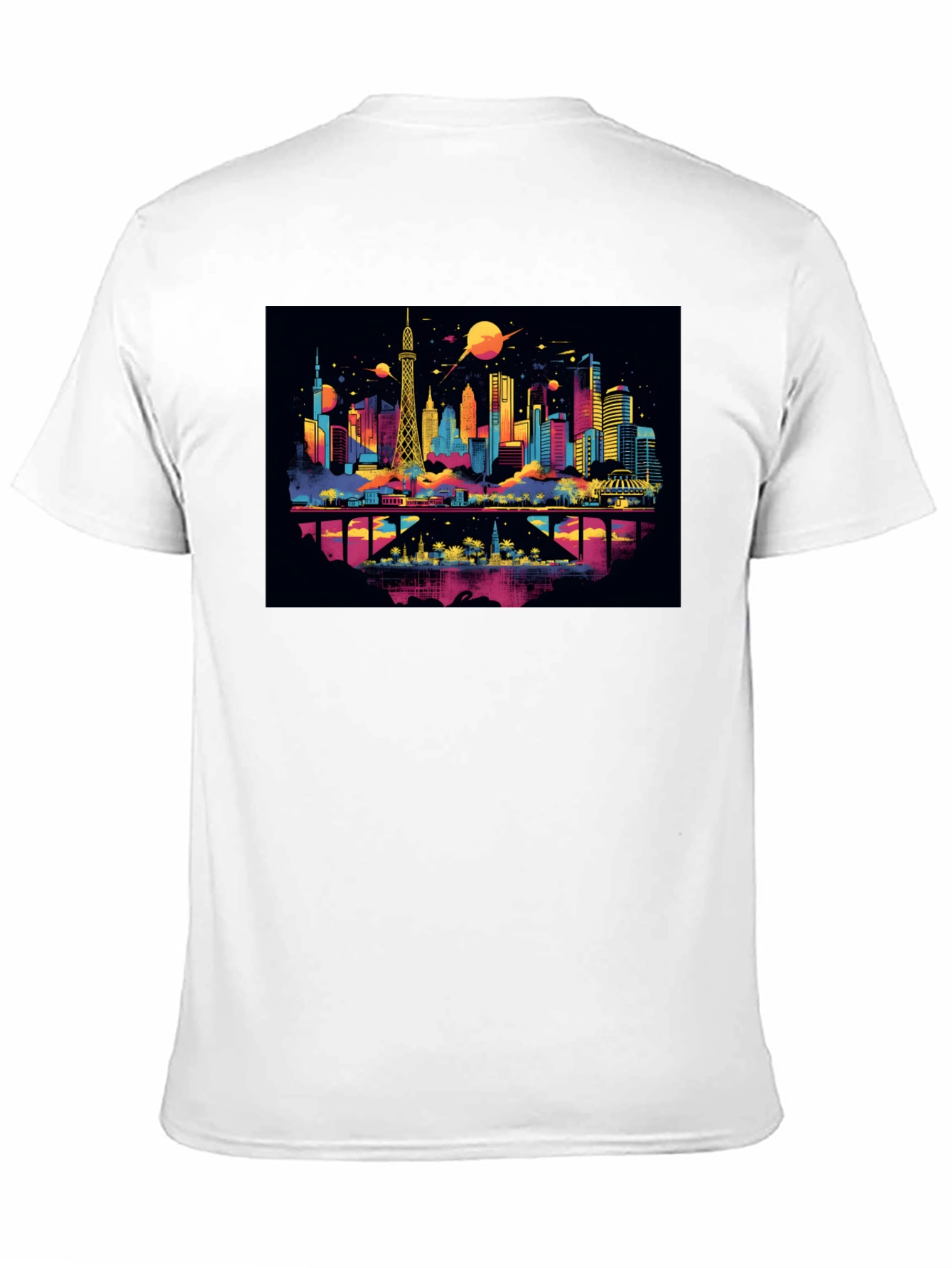 Colorful Cityscape Graphic T-Shirt
