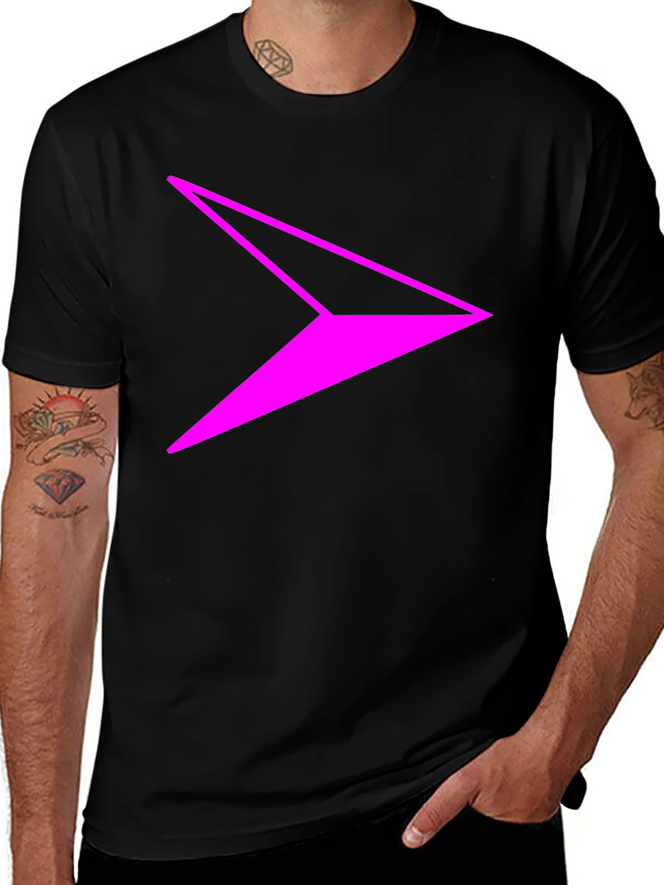 Modern Arrow Graphic Tee - Casual Black T-Shirt
