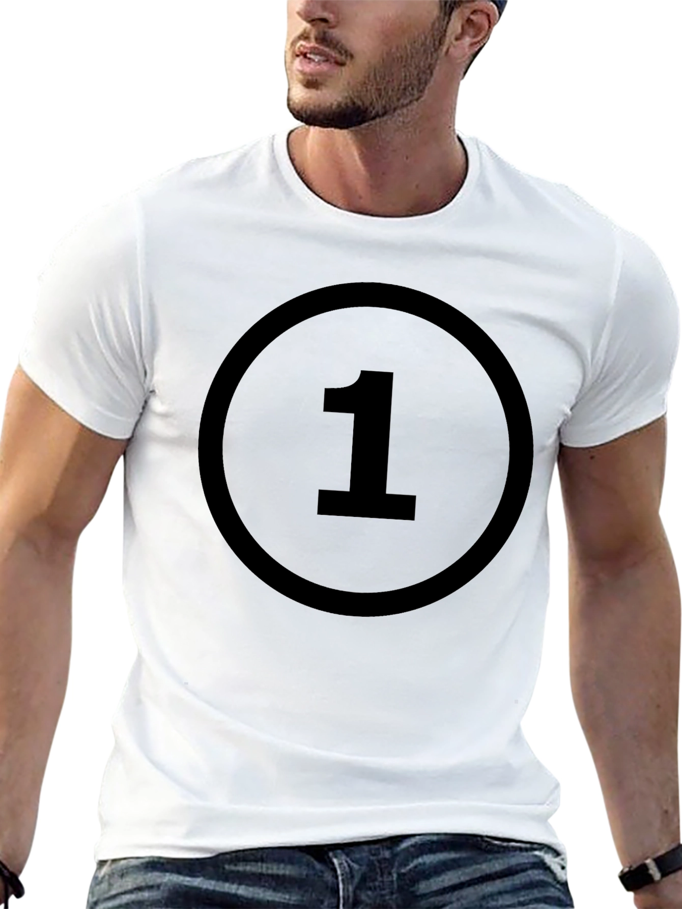 Number One Circle Graphic T-Shirt - Black