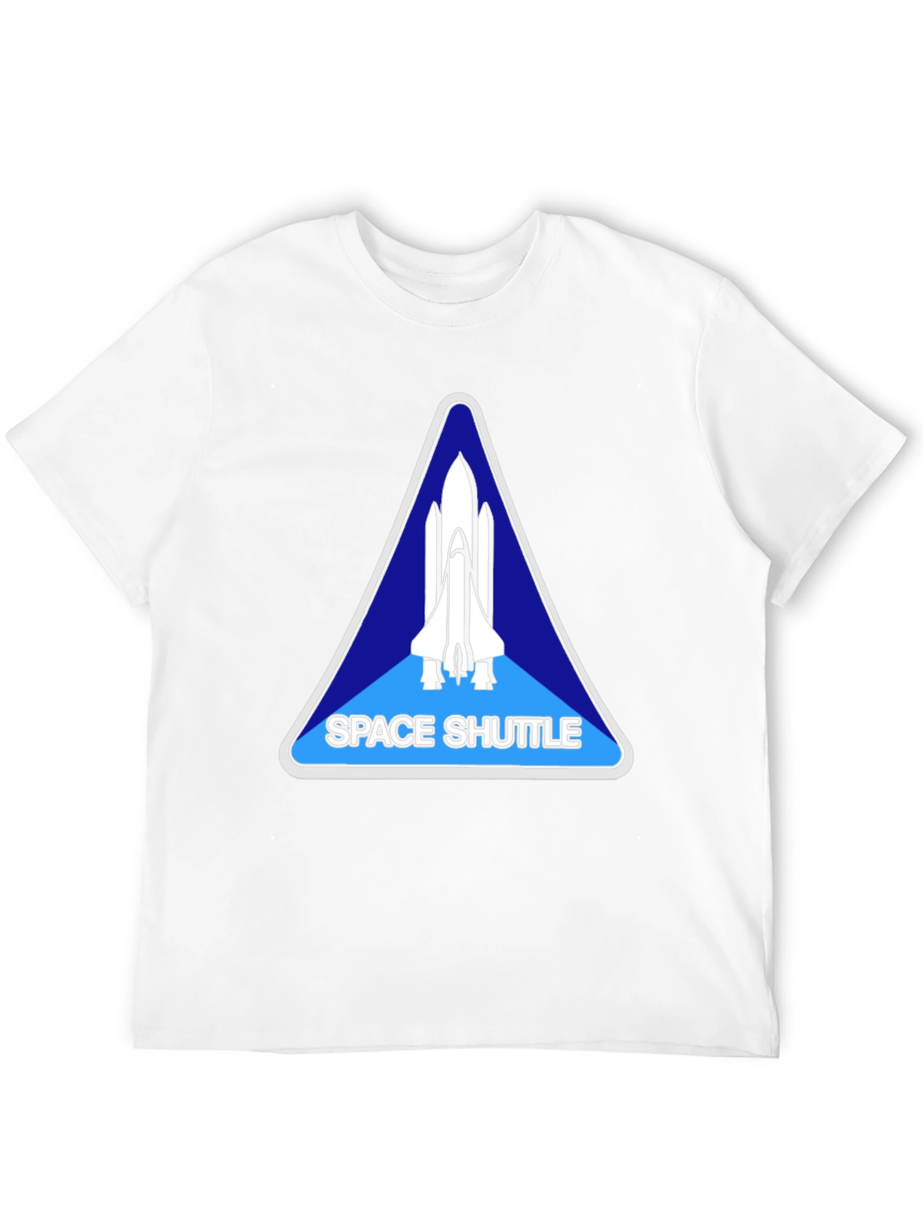 Space Shuttle Graphic T-Shirt - Black Crew Neck Tee