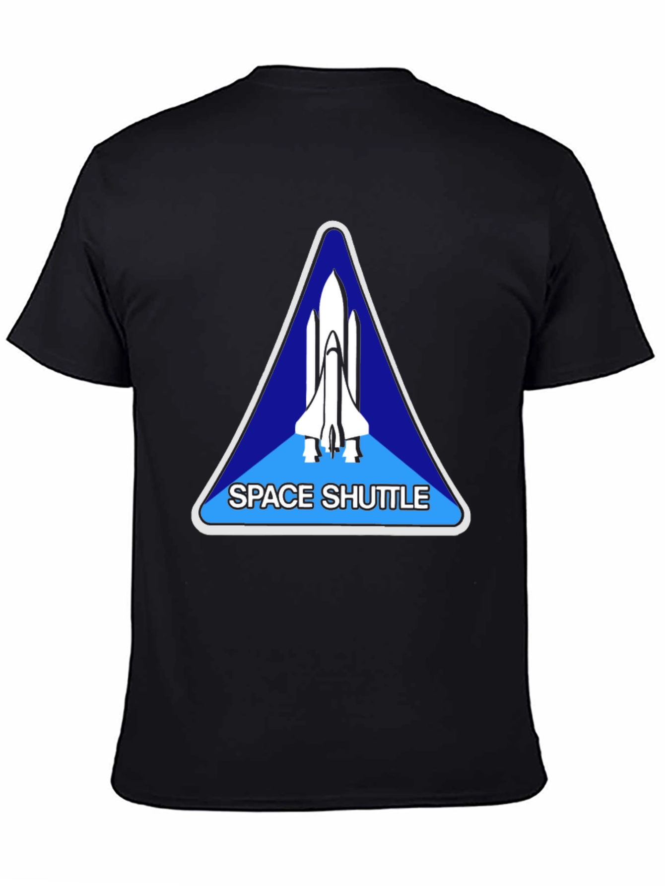 Space Shuttle Graphic T-Shirt - Black Crew Neck Tee