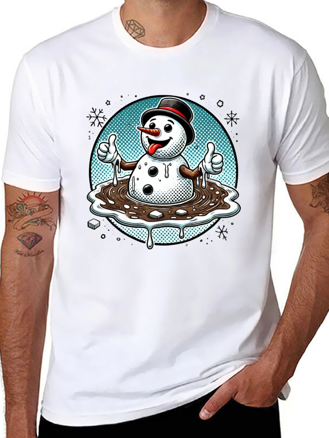 Melting Snowman T-Shirt - Holiday Humor Tee