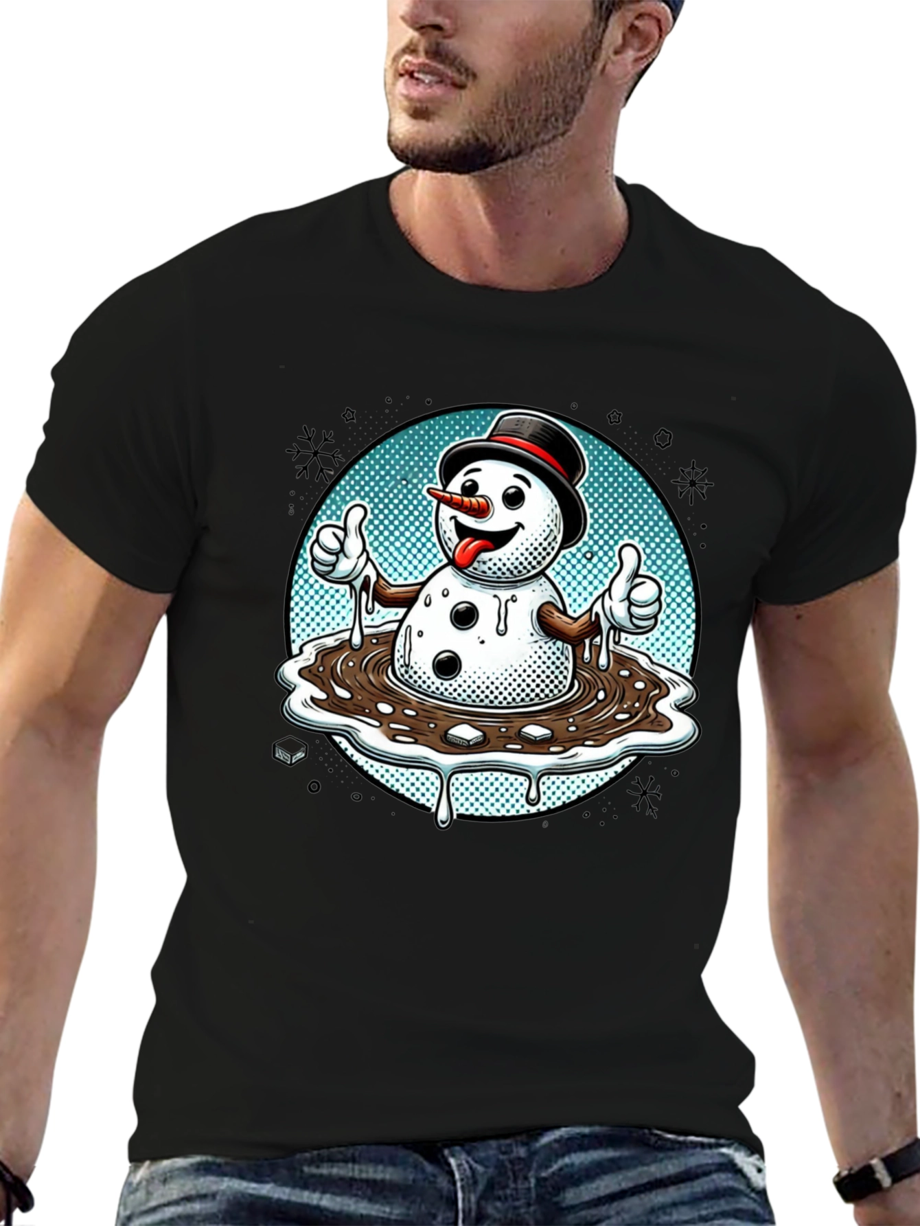 Melting Snowman T-Shirt - Holiday Humor Tee