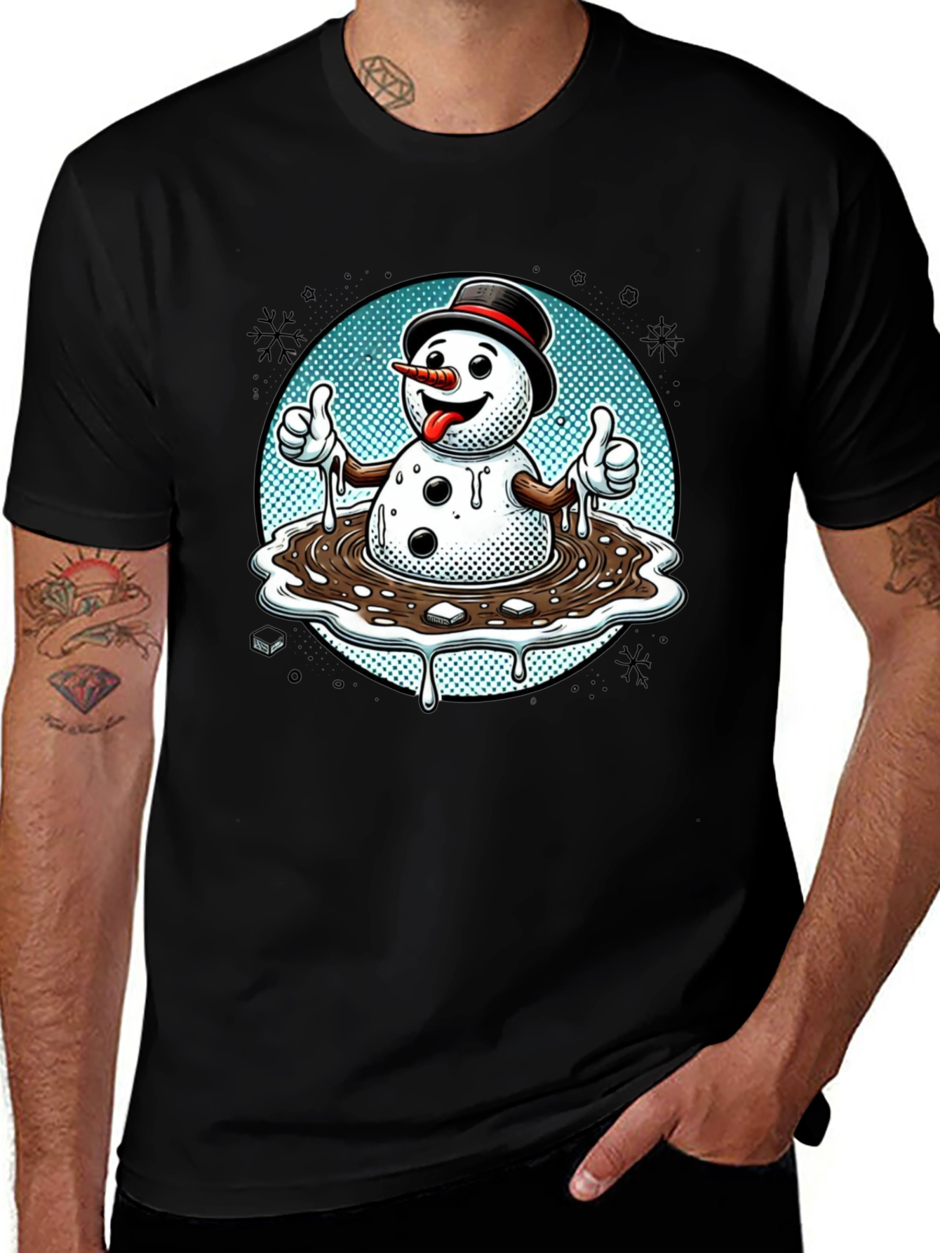 Melting Snowman T-Shirt - Holiday Humor Tee